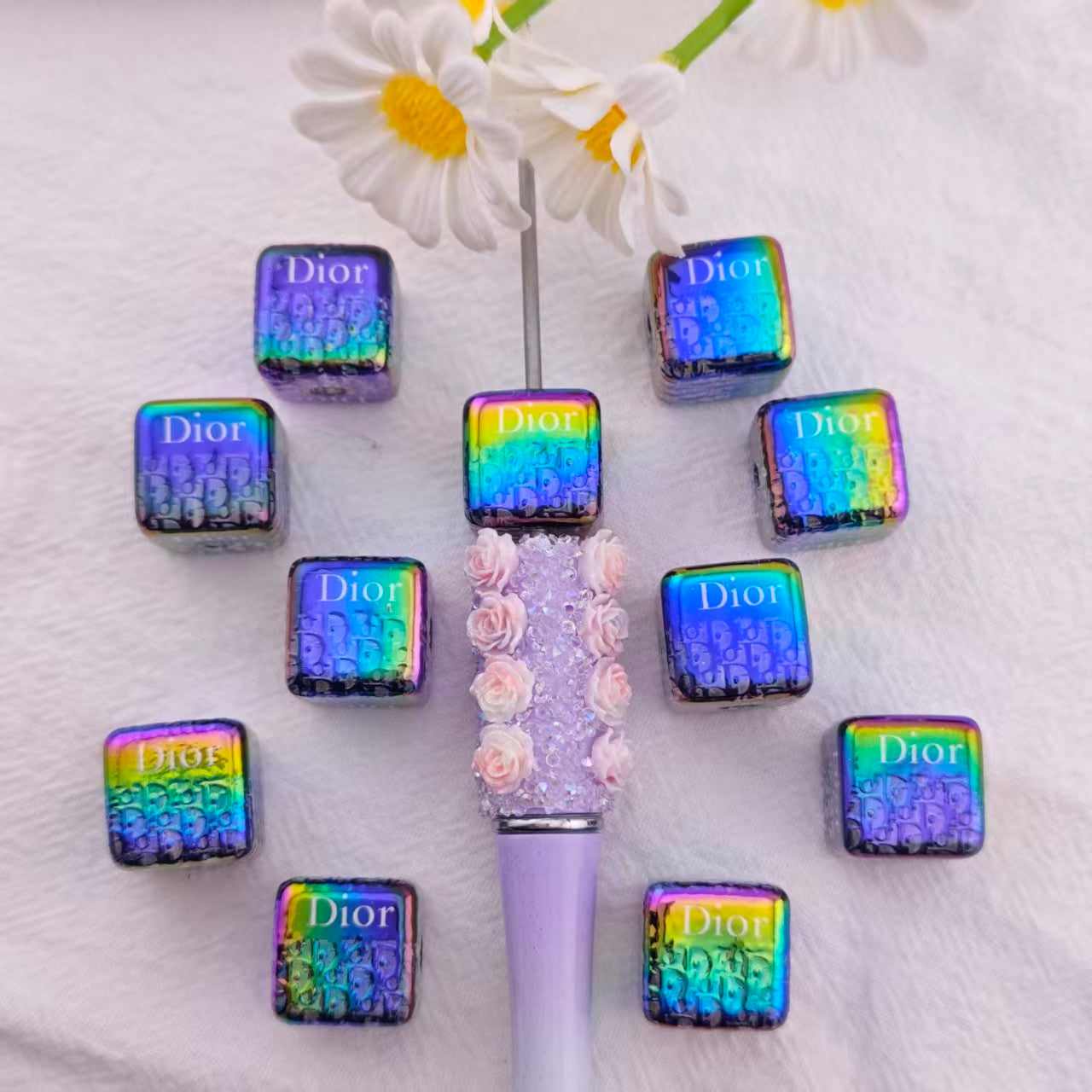 FS5504- About 15mm Dior Square Acrylic Beads Zoe's DIY Shop