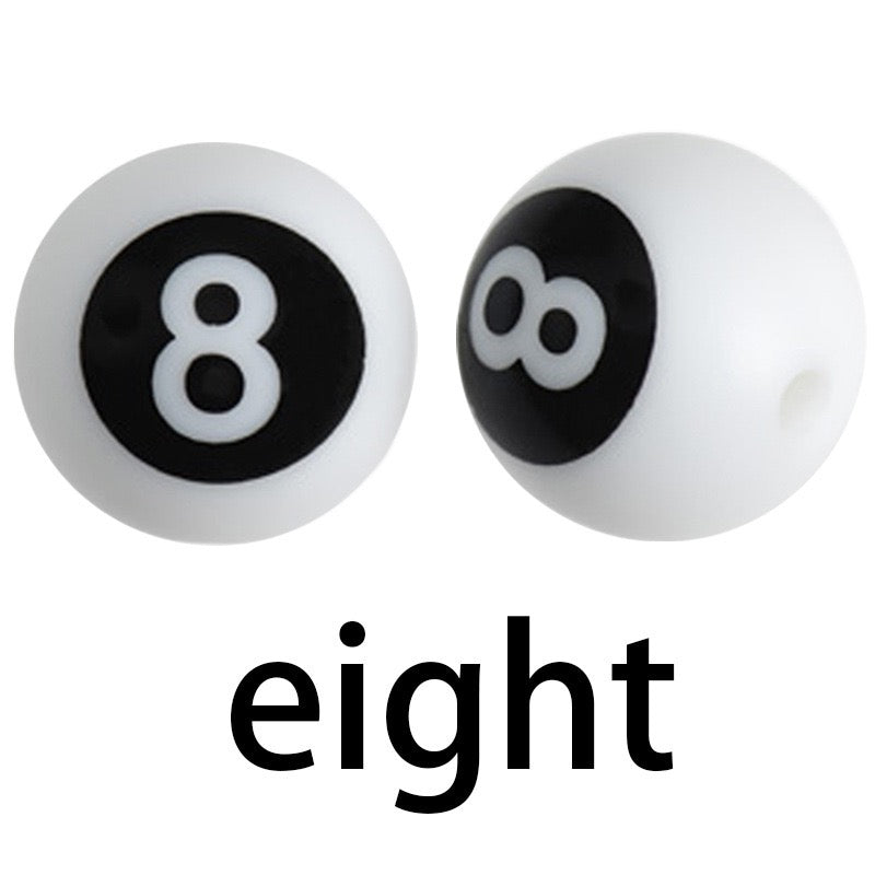 FS3062-15mm Numbers Printed Silicone Beads