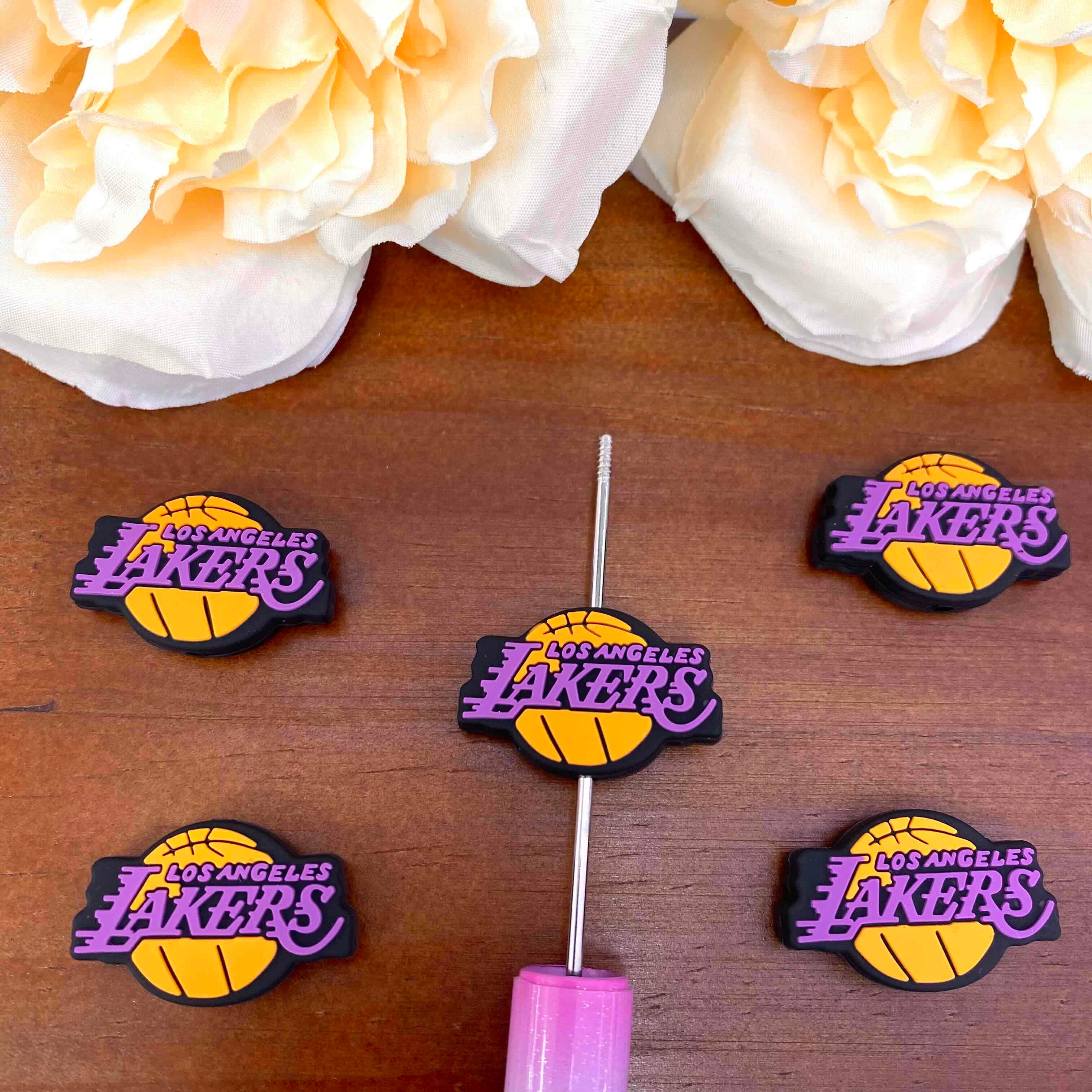 FS20599-Los Angeles Lakers Flat Silicone Focal Beads
