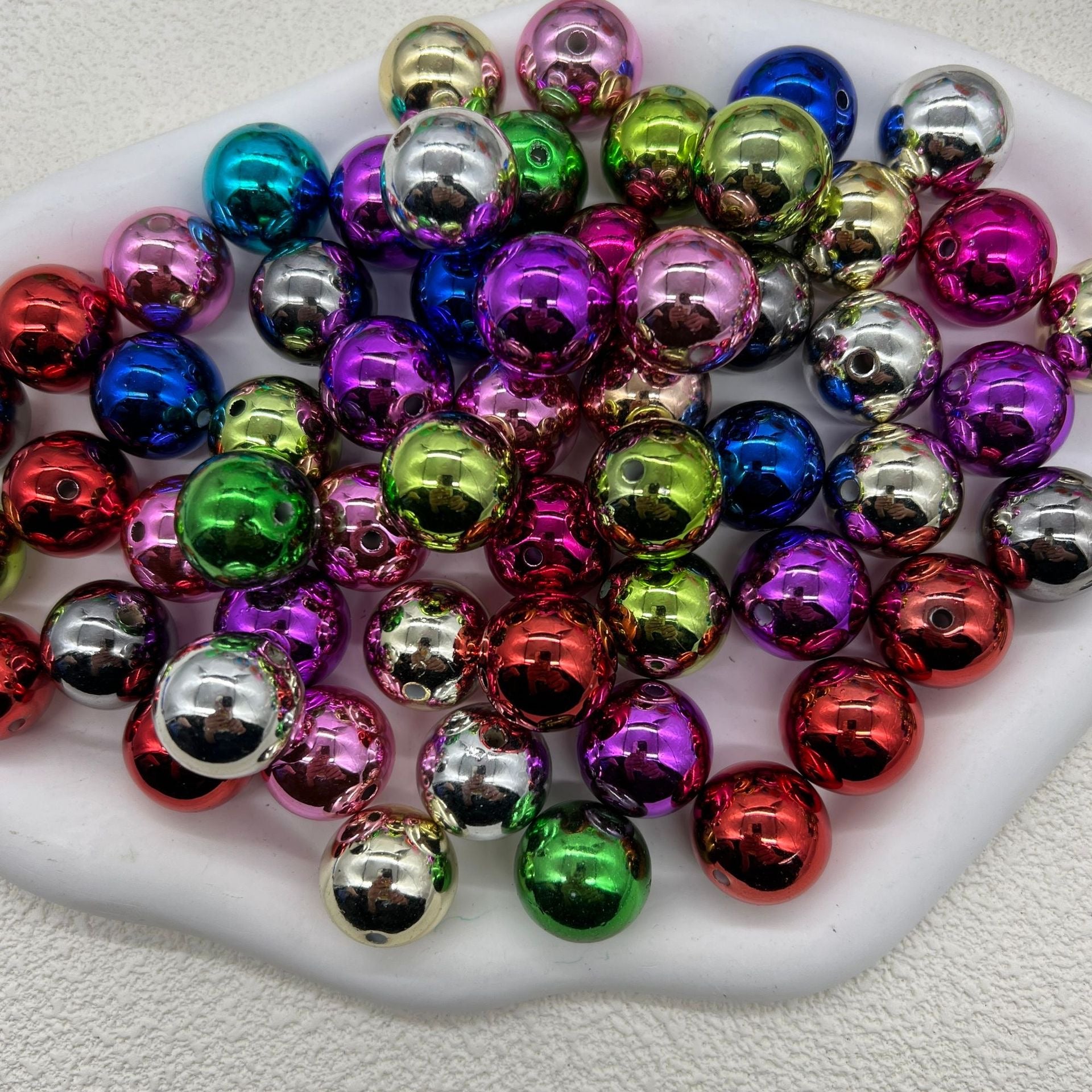 FS1706-16MM Metallic Acrylic Beads Fit For Beadable Pens