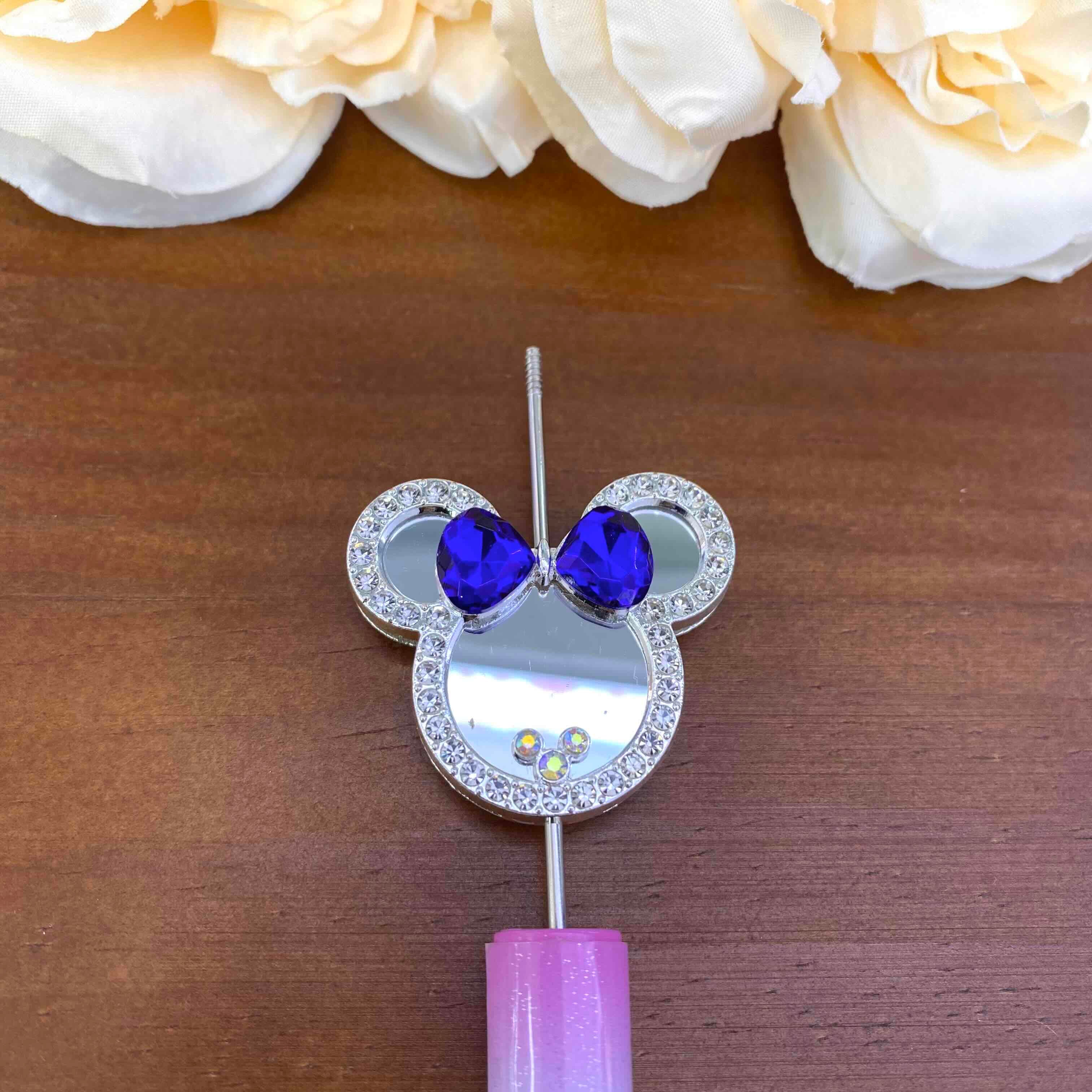 FS20638-Rhinestone Mickey Head Mirror Metal Beads