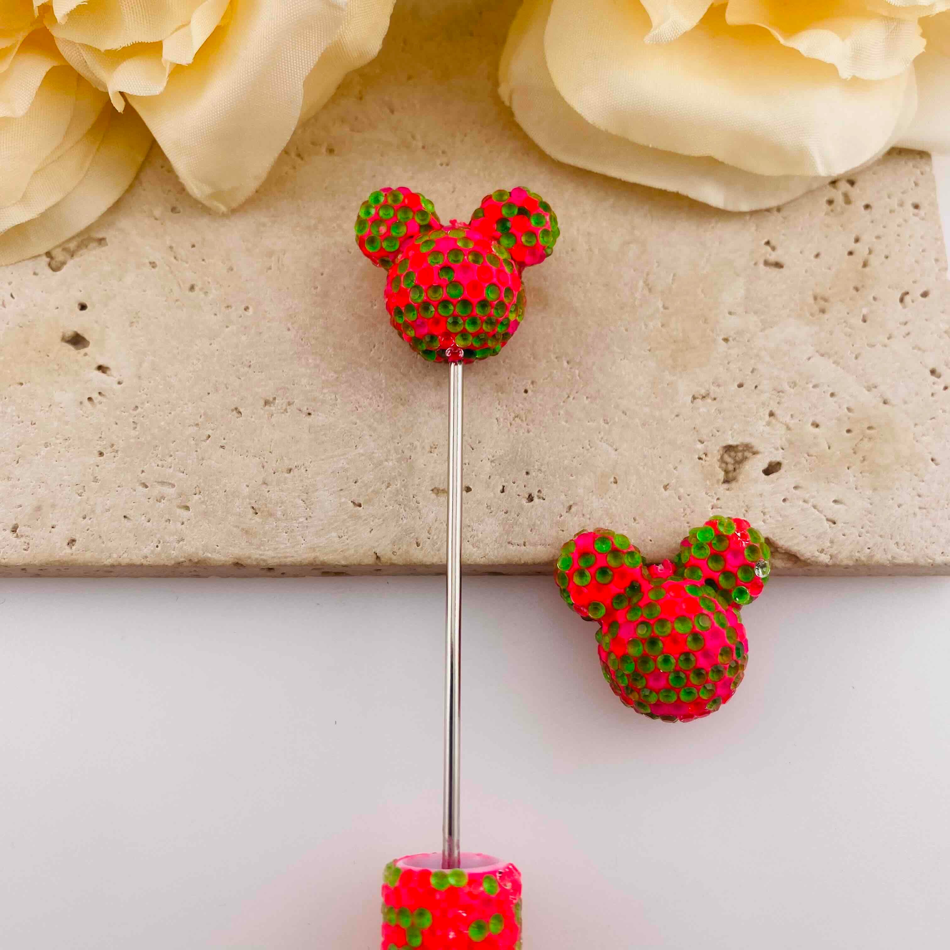 FS20073-About 22*25mm Rhinestone Mickey Head Clay Beads