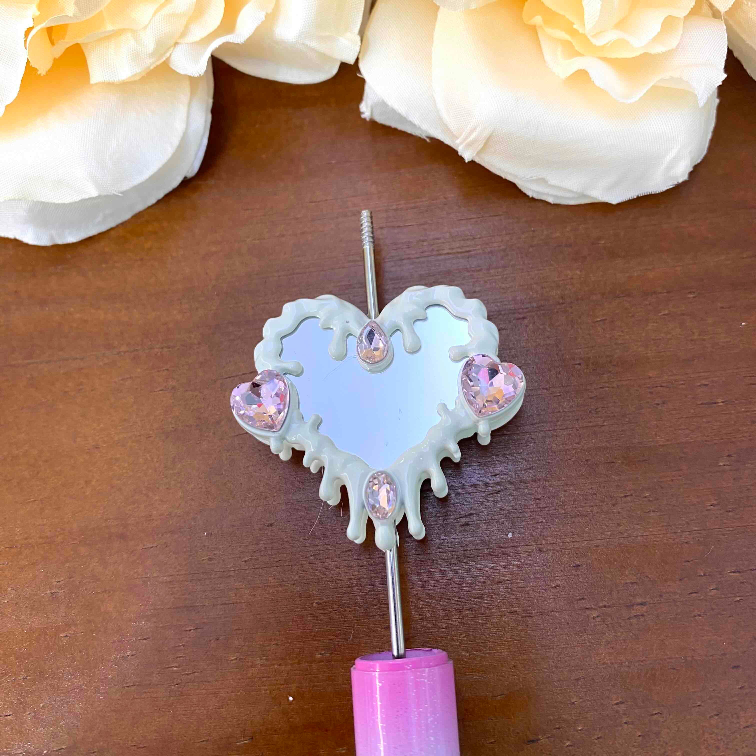FS20631-Heart Mirror Metal Beads