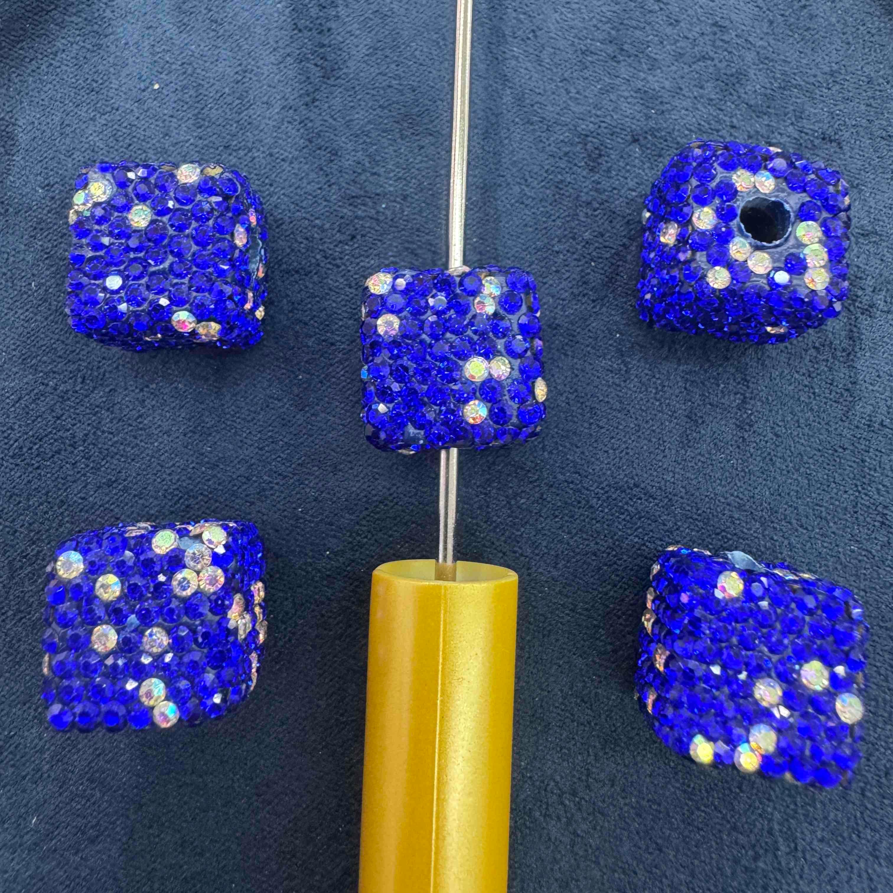 FS20232-16mm AB Color Rhinestone Clay Cube Beads