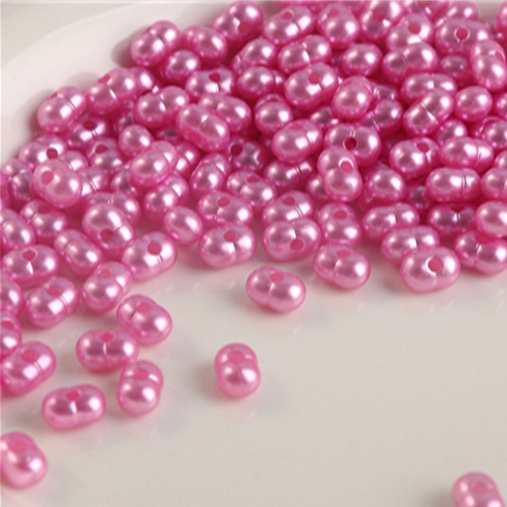 FS2561-5*8mm Pearl Looking Peanut Acrylic Beads For Making Keychain