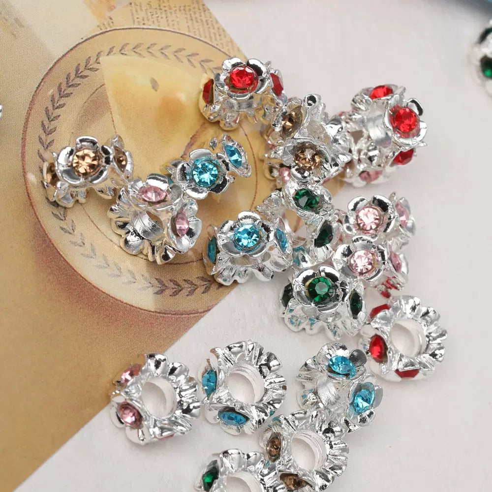 FS5141- 16mm Metal Beads Inlaid With Diamonds Zoe's DIY Shop