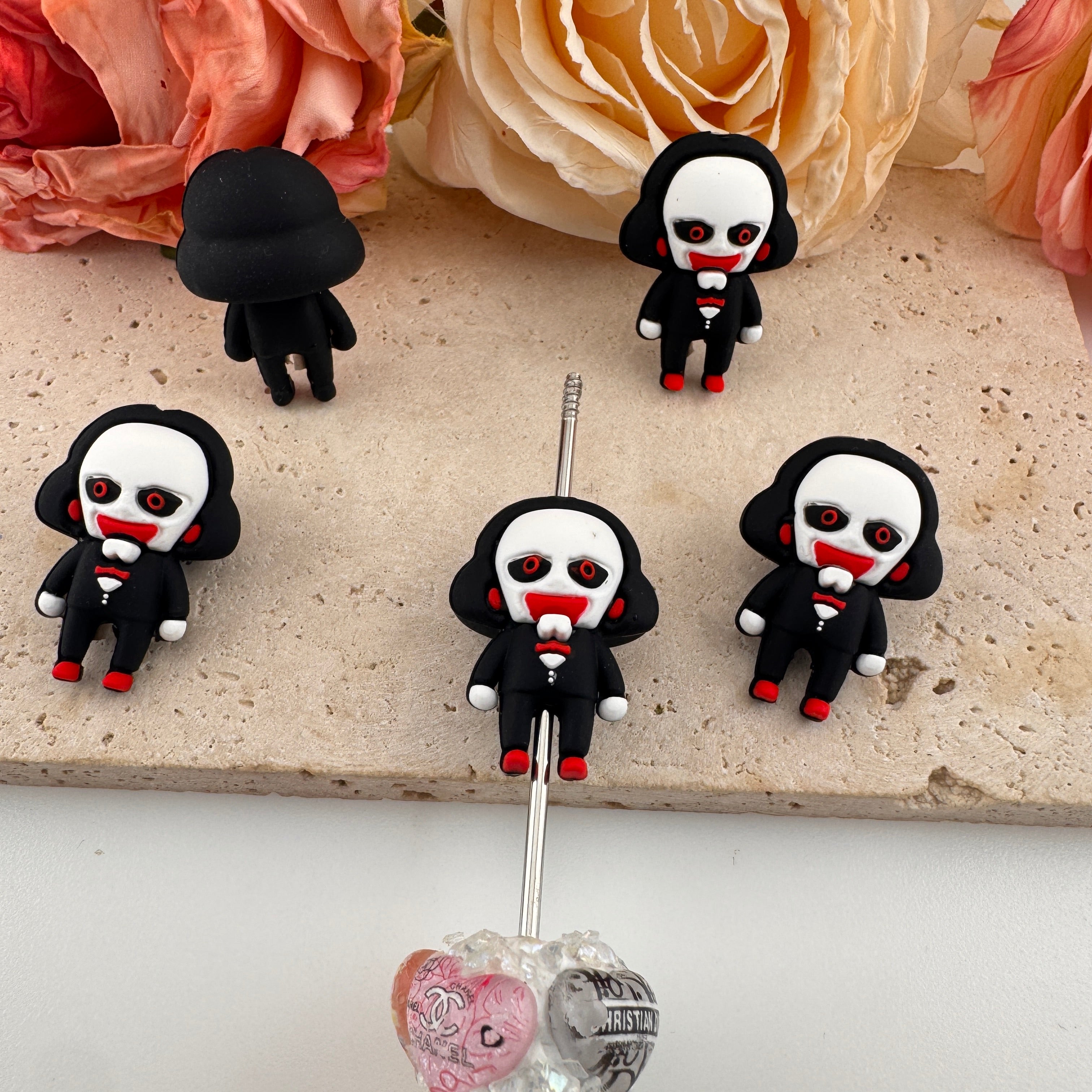 FS19384-3D Billy the Puppet Silicone Focal Beads