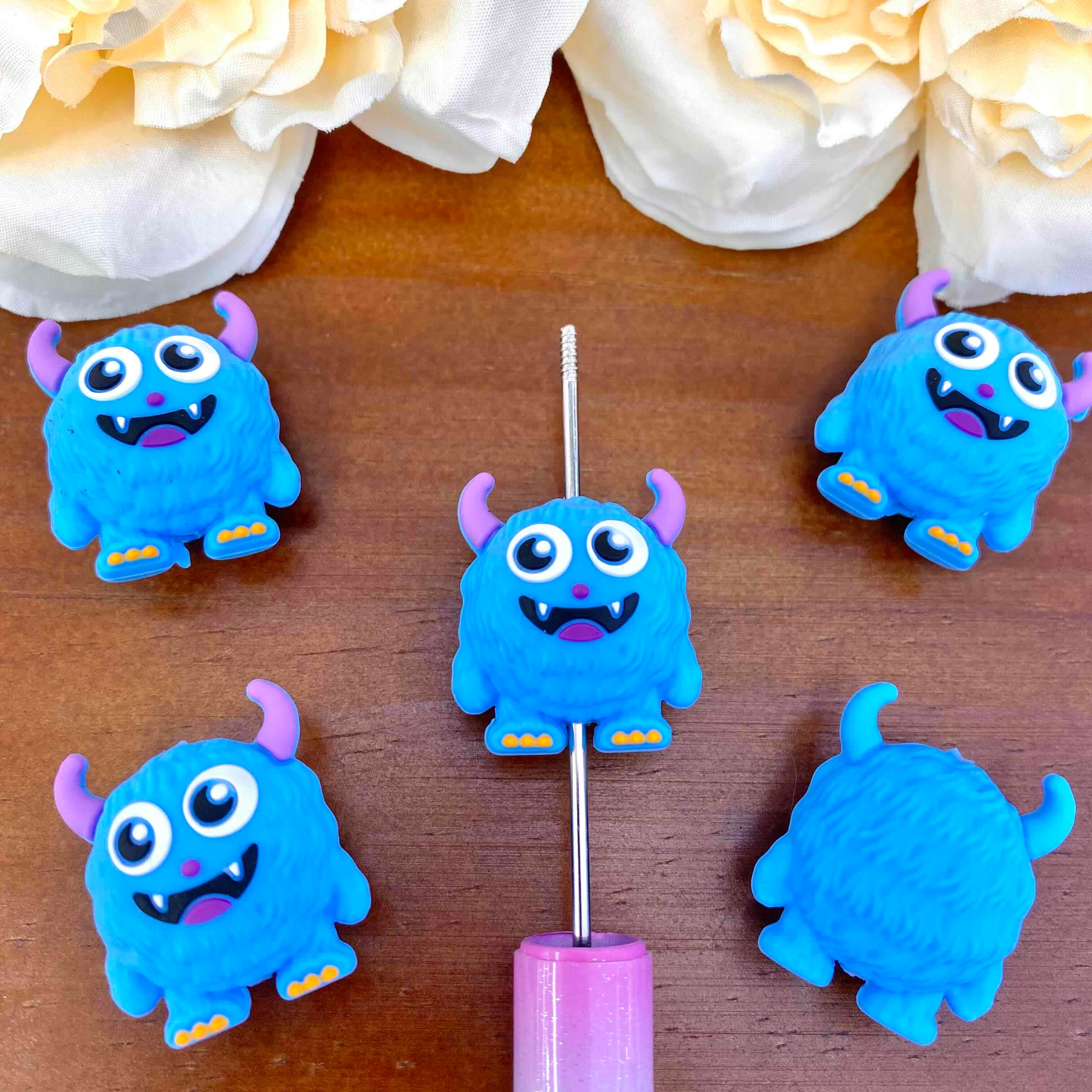 FS20585-3D Fluffy Monster Silicone Focal Beads