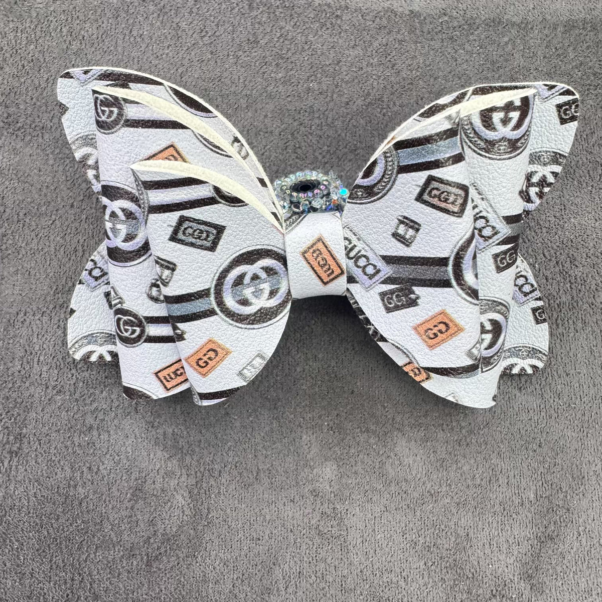 GG Printed Leather Bow  Sugar Beads For Jelwery Making