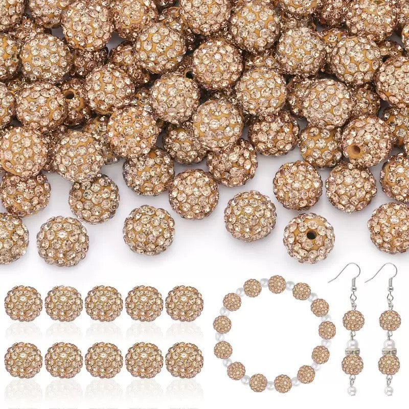 10mm Rhinestone Clay Beads For Jewelry Making Keychain Making