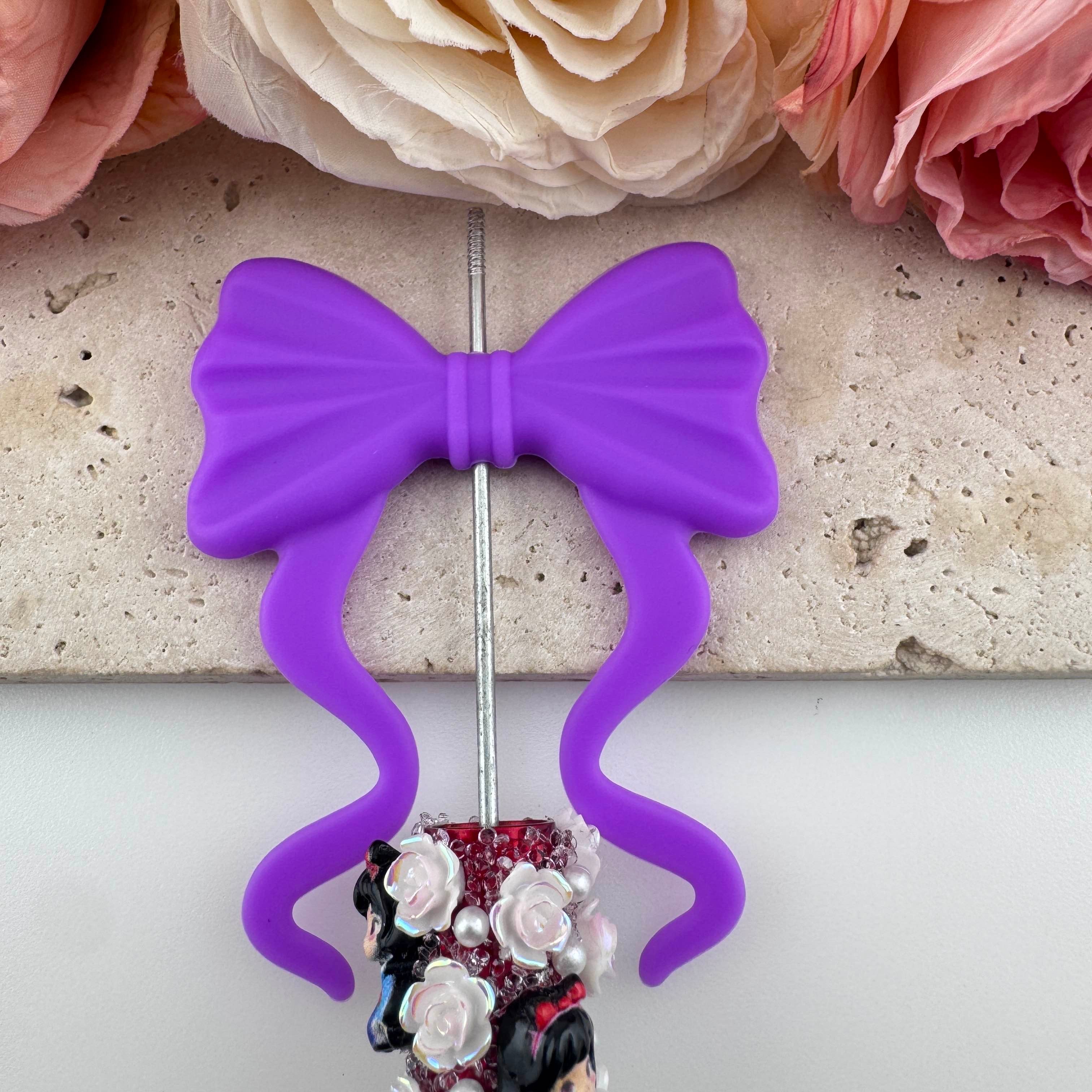 FS19388-About 60×70mm Silicone Bow Beads