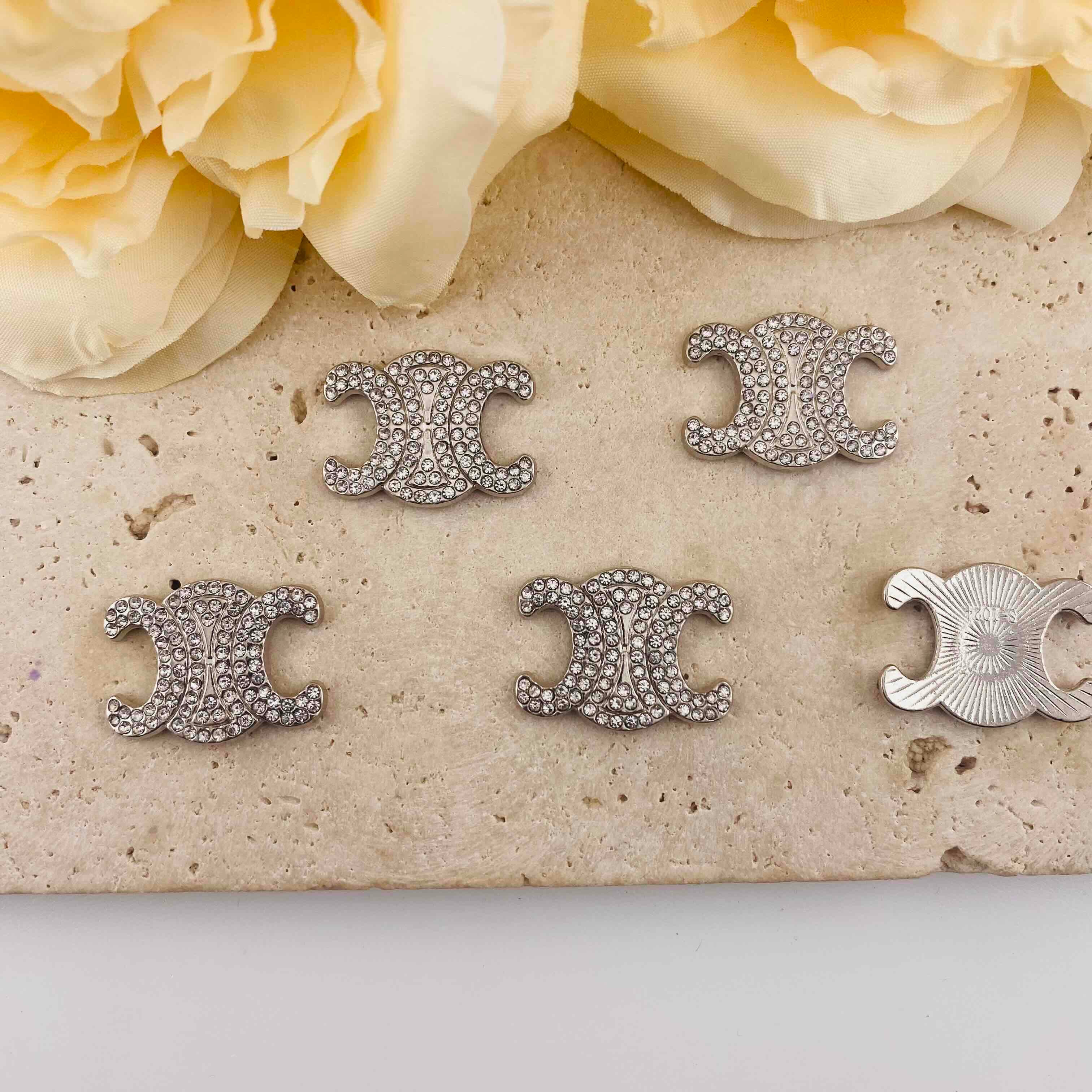 PP20083-About 18*25mm CC Rhinestone Metal Charms