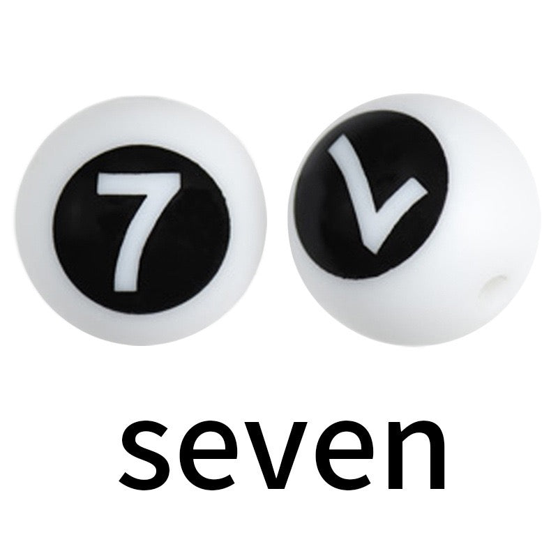 FS3062-15mm Numbers Printed Silicone Beads