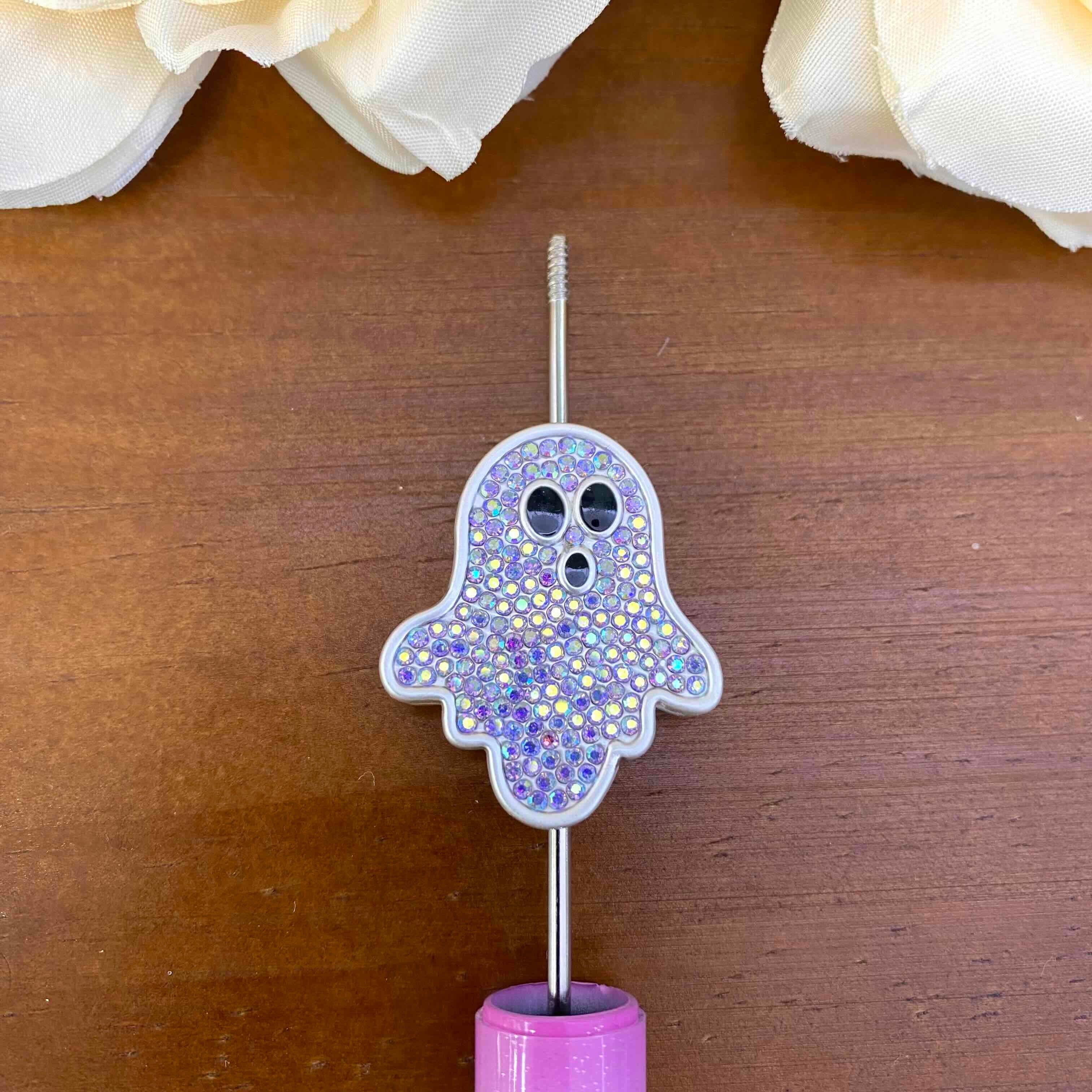 FS20633-Rhinestone Ghost Metal Beads