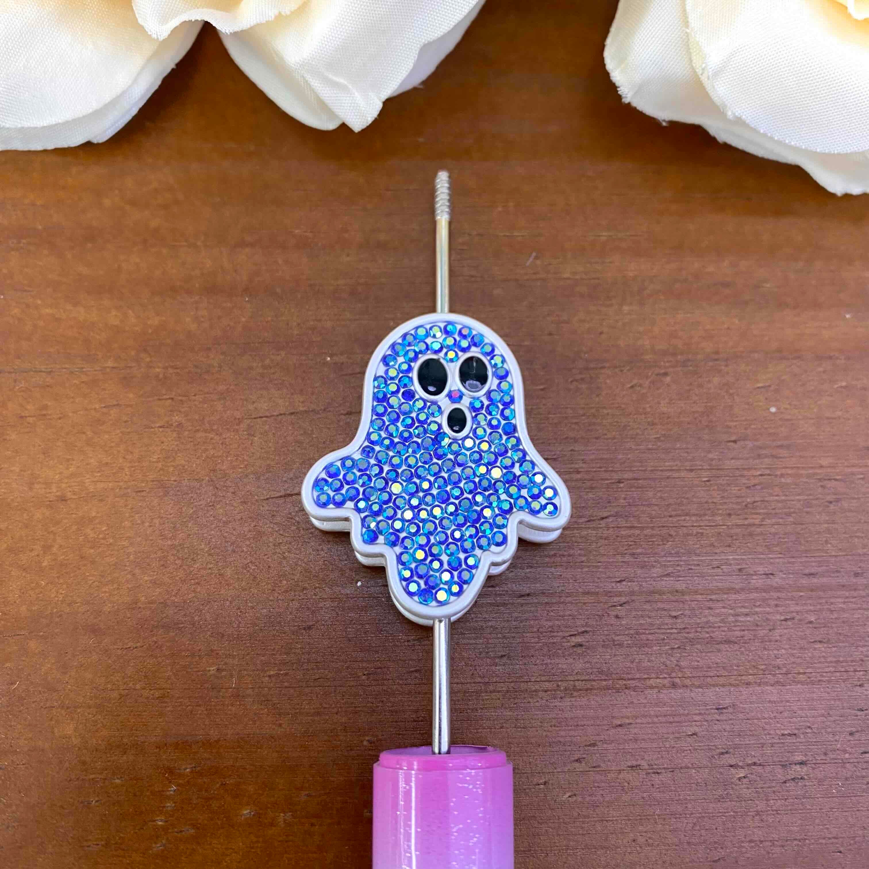 FS20633-Rhinestone Ghost Metal Beads