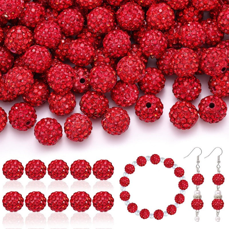 10mm Rhinestone Clay Beads For Jewelry Making Keychain Making