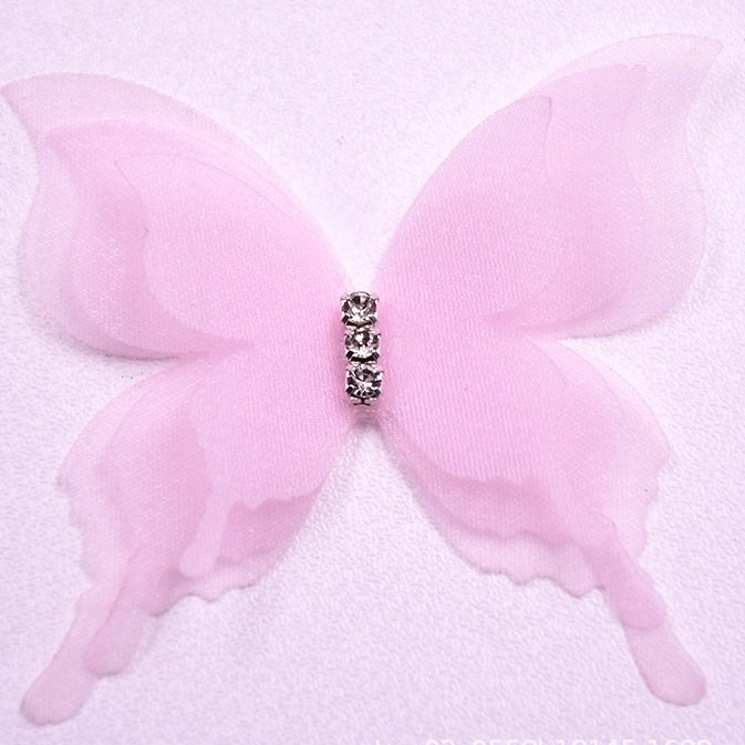 FS2189- 25 Pieces 3 Layers Farbic Butterfly For Making Fancy Beads