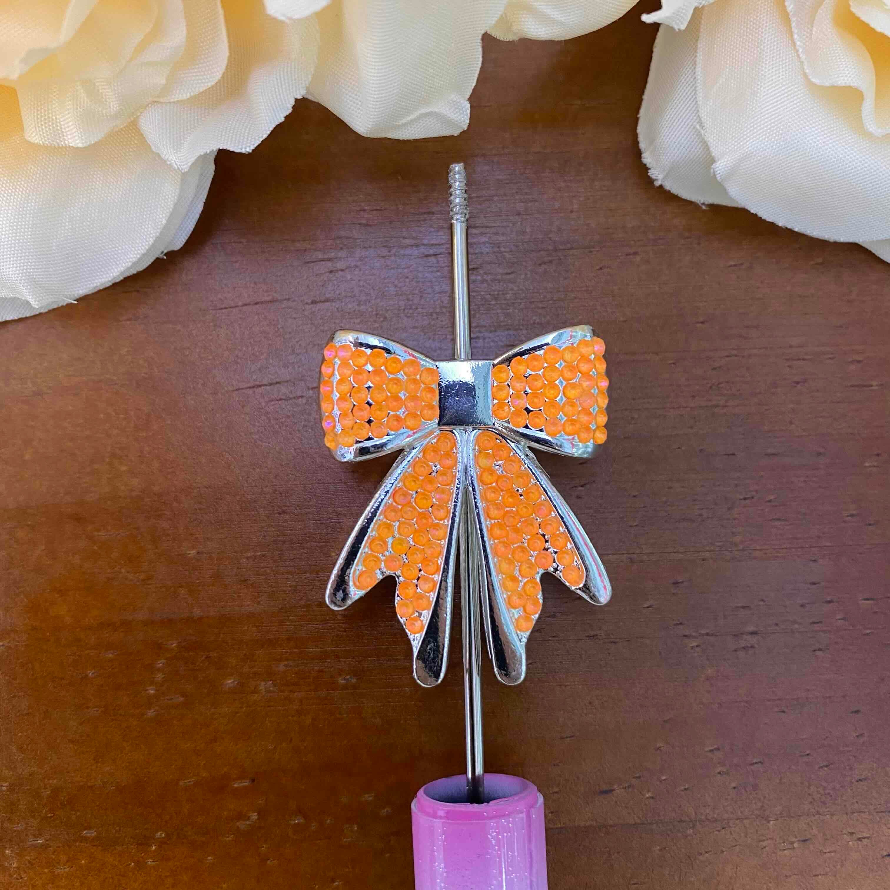FS20629-Rhinestone Bow Metal Beads