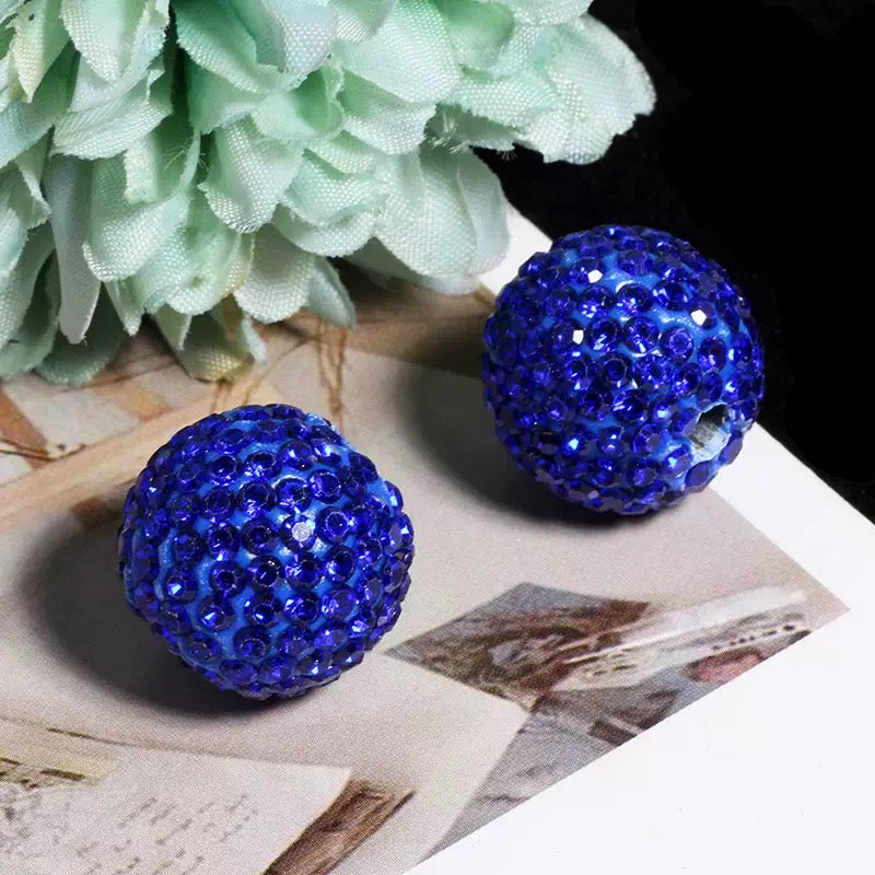 FS20235-16mm Solid Color Rhinestone Clay Beads