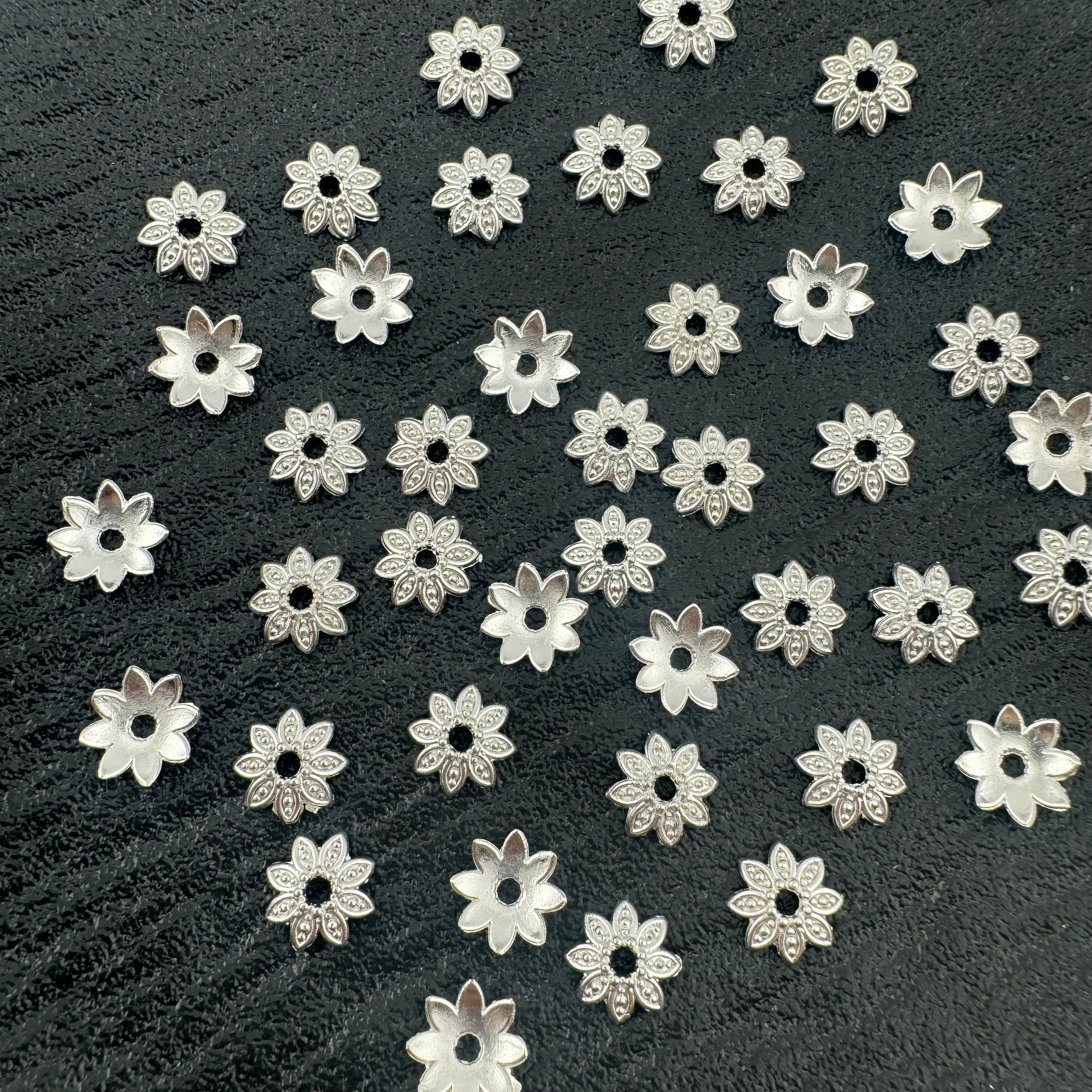 FS1322-10MM Sliver Flower Spacer Fit For Beadable Pens