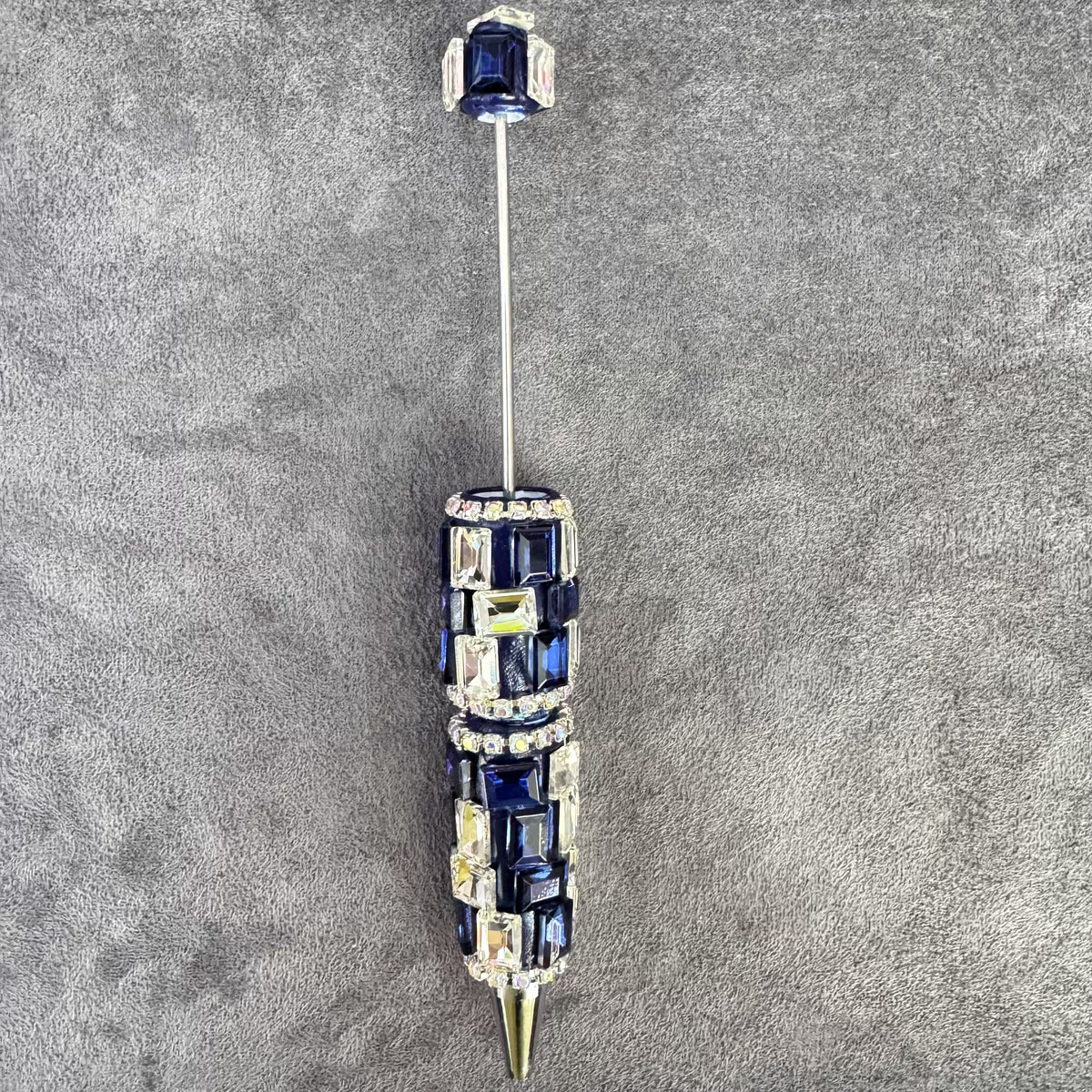 Beadable Pens with Multifaceted Square Crystal, Various Colors