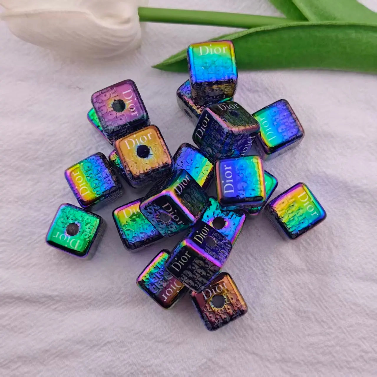 About 15mm Dior Square Acrylic Beads Zoe's DIY Shop