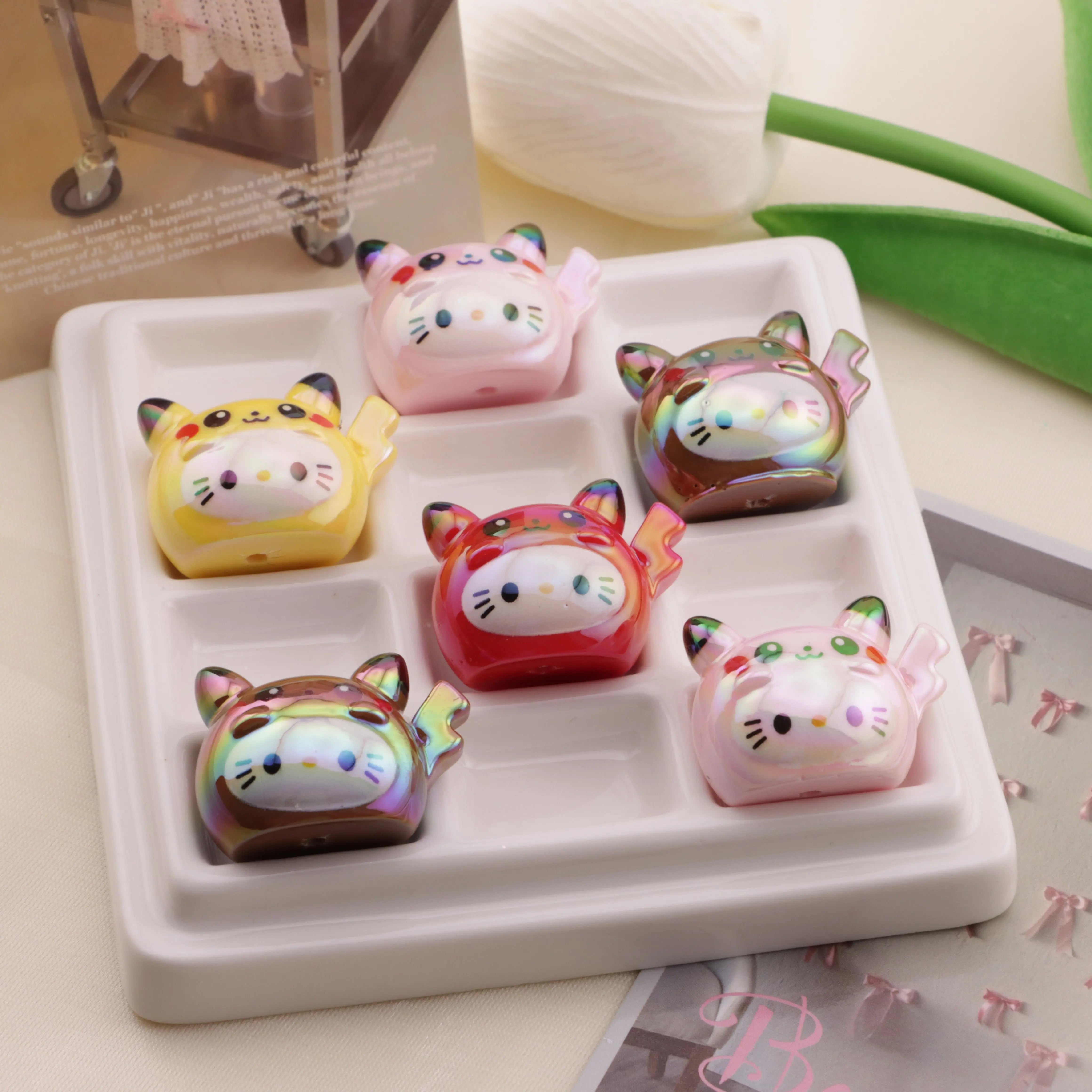 About 29*22mm UV HK Kitty Pikachu Beads  Beads Fit For Pen Zoe's DIY Shop