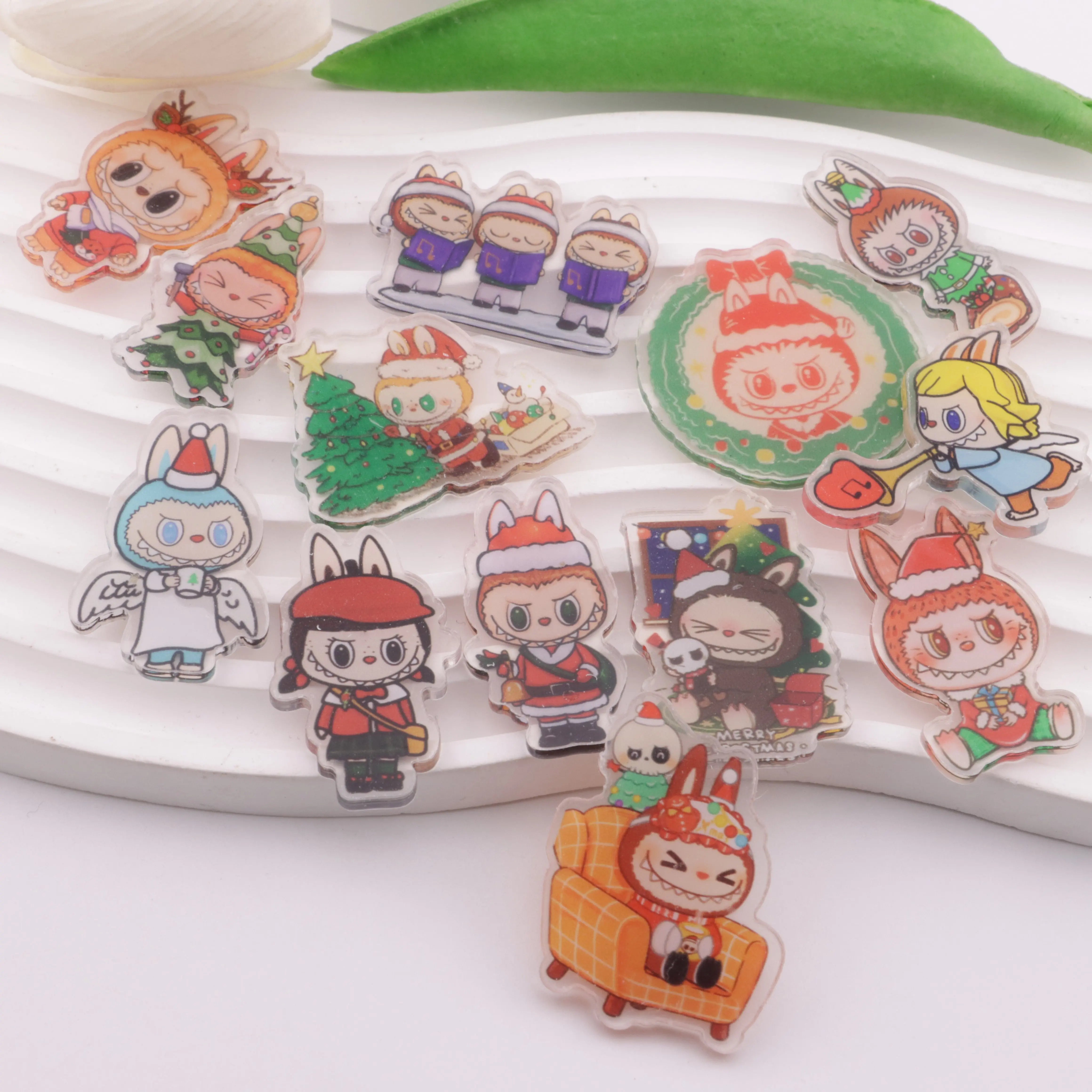 About 4-5 Cm Labubu Christmas Acrylic Patch Zoe's DIY Shop