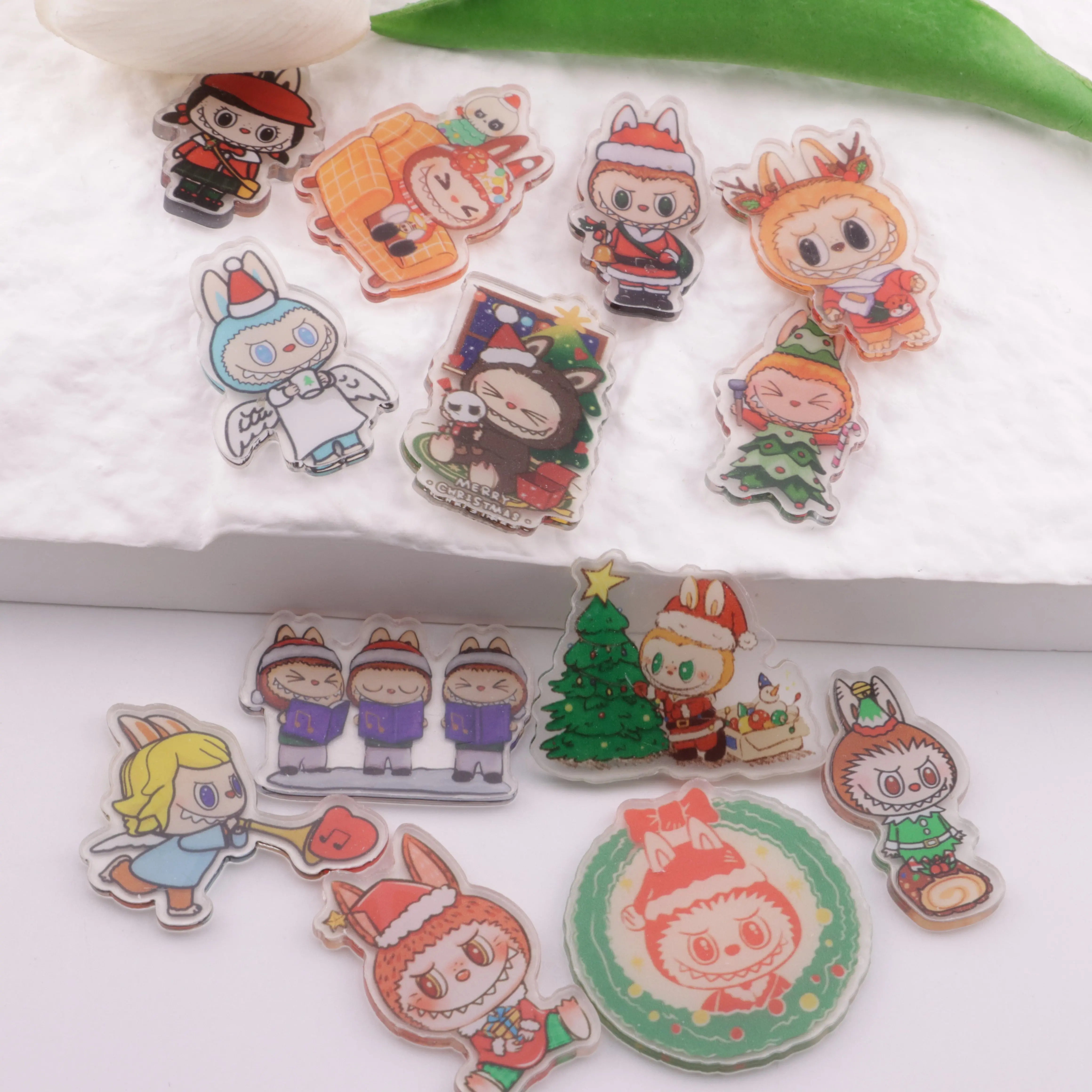 About 4-5 Cm Labubu Christmas Acrylic Patch Zoe's DIY Shop
