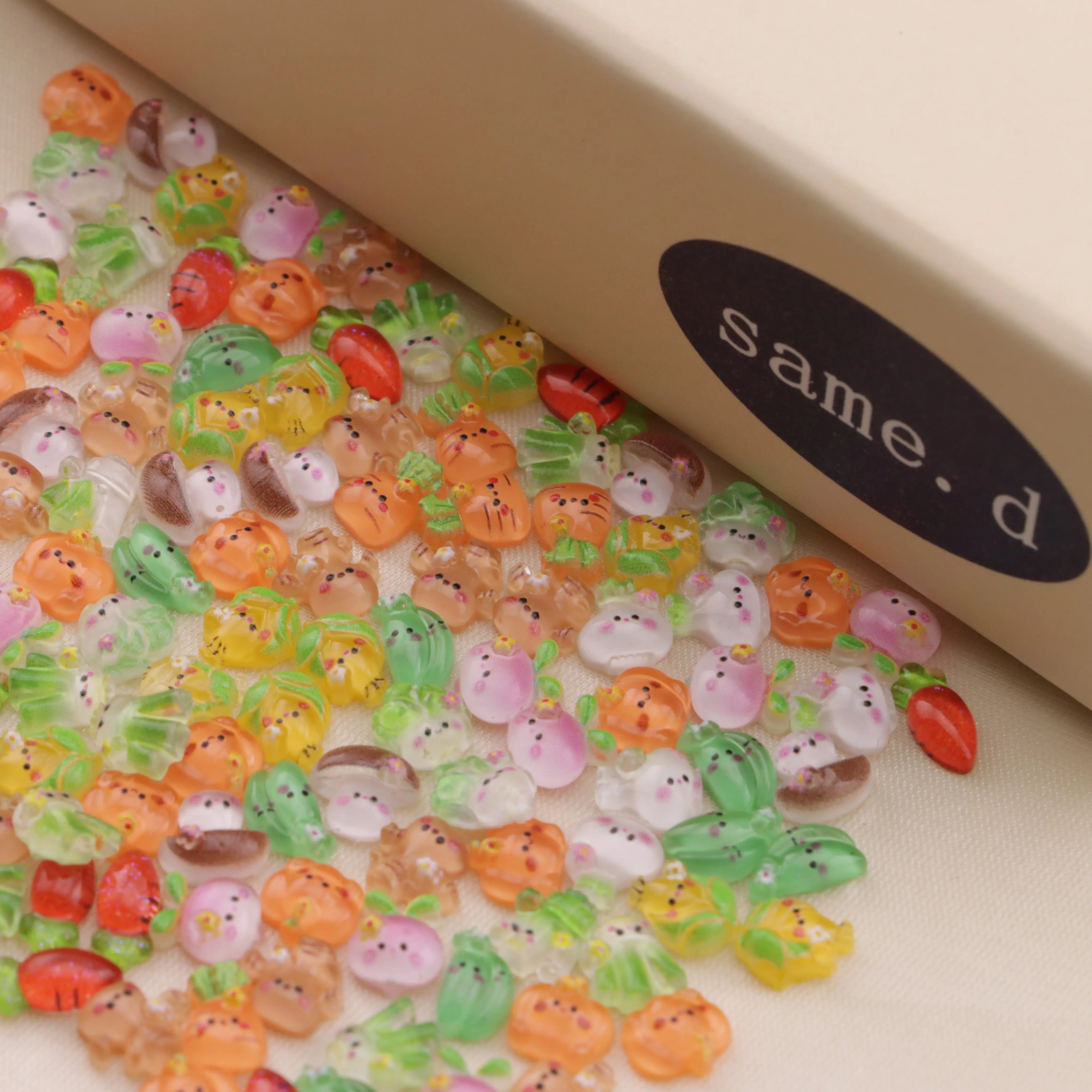 About 6×7mm Ice Transparent Vegetable Series Nail Stickers Zoe's DIY Shop