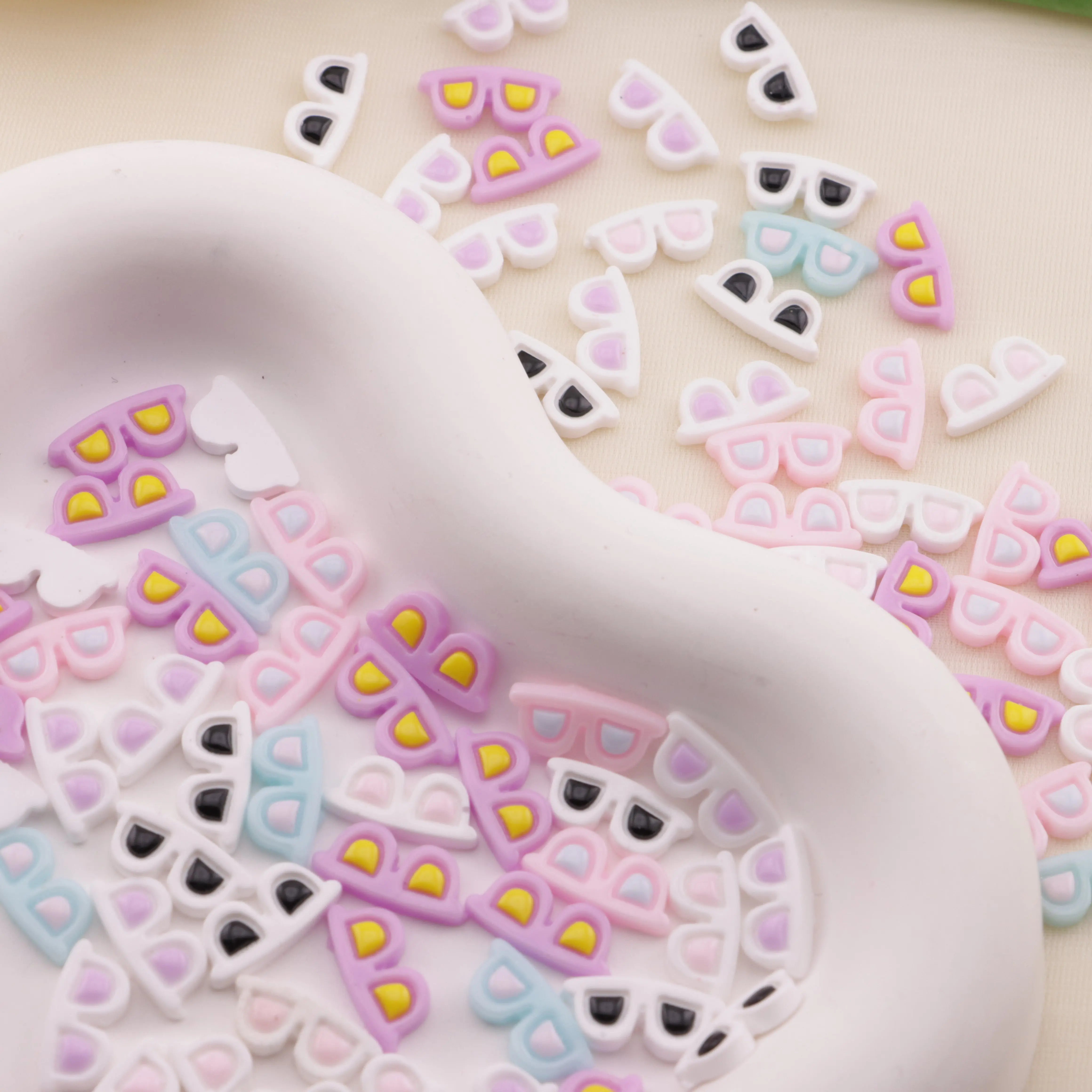 Approximately 14×6mm Luminous Sunglasses Nail  Charms Zoe's DIY Shop