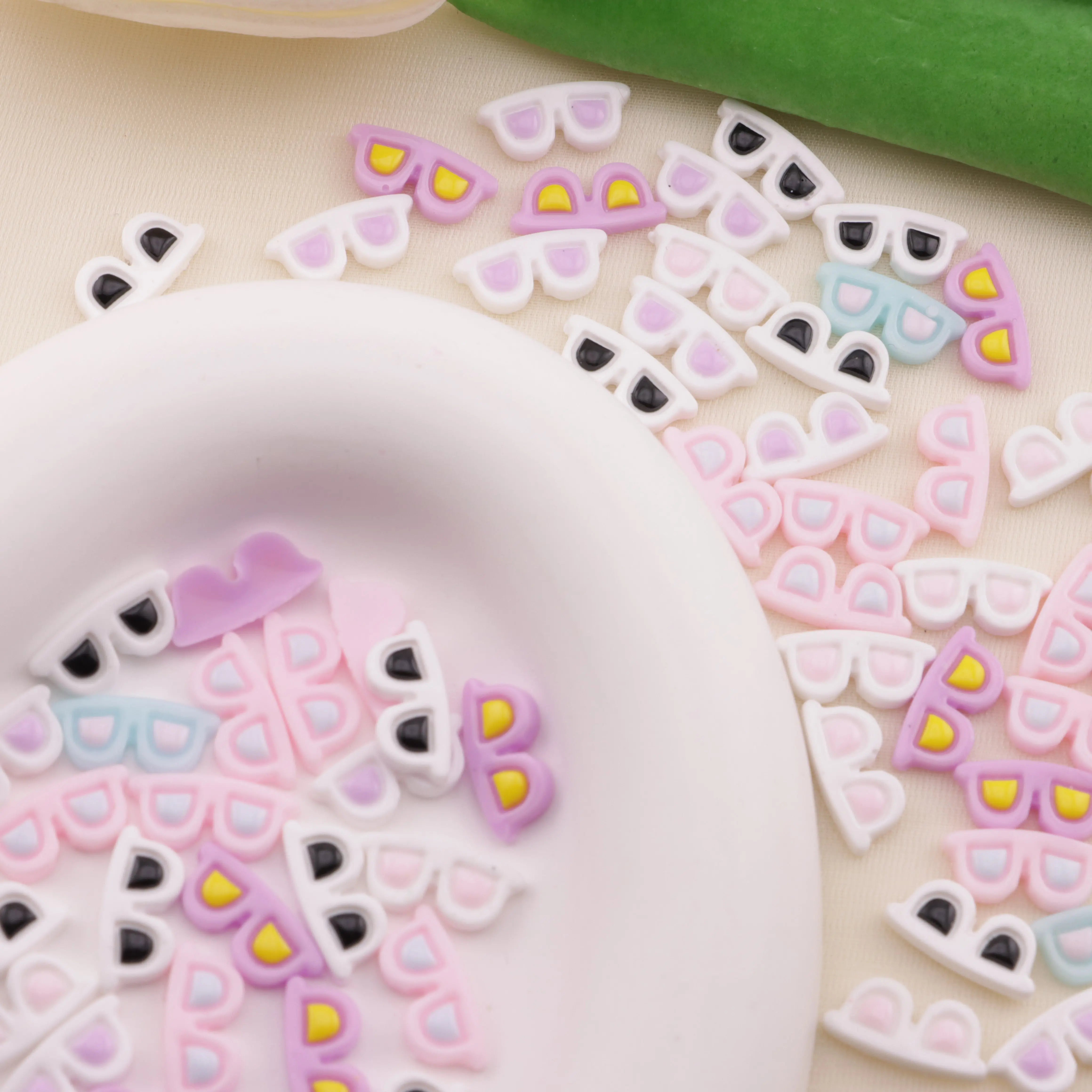 Approximately 14×6mm Luminous Sunglasses Nail  Charms Zoe's DIY Shop