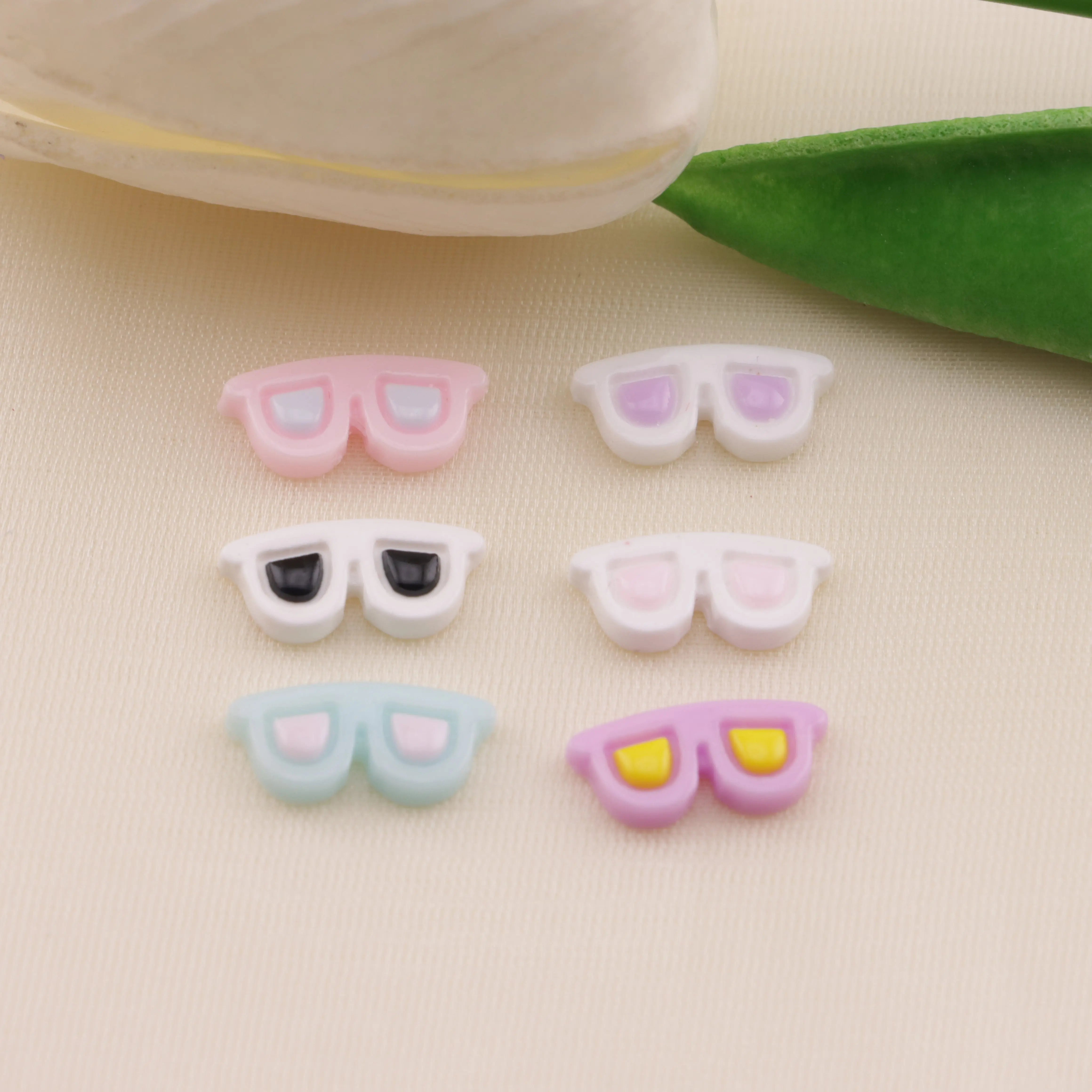 Approximately 14×6mm Luminous Sunglasses Nail  Charms Zoe's DIY Shop