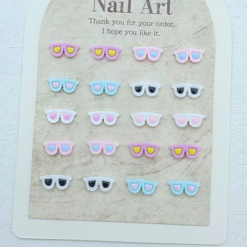 Approximately 14×6mm Luminous Sunglasses Nail  Charms Zoe's DIY Shop