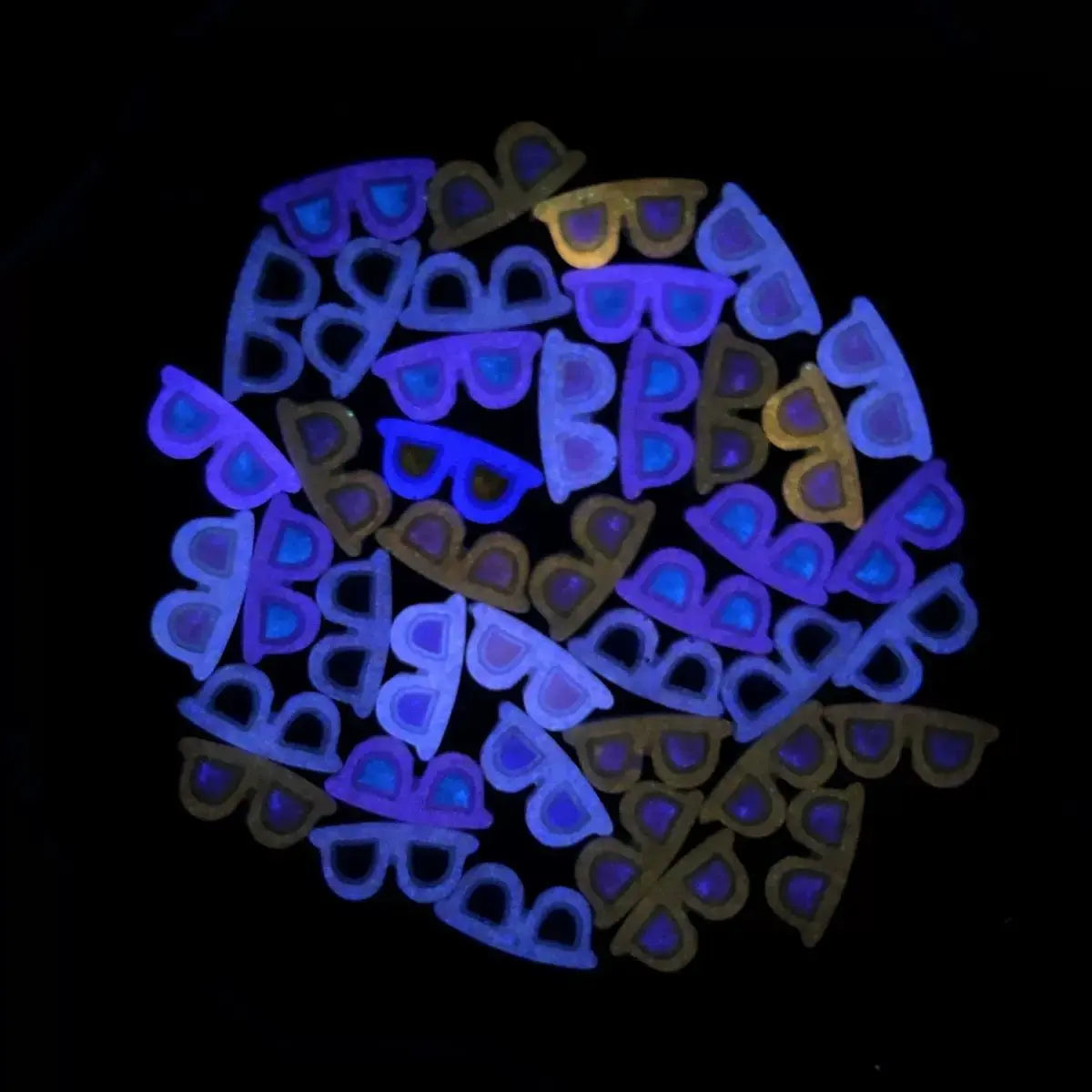 Approximately 14×6mm Luminous Sunglasses Nail  Charms Zoe's DIY Shop