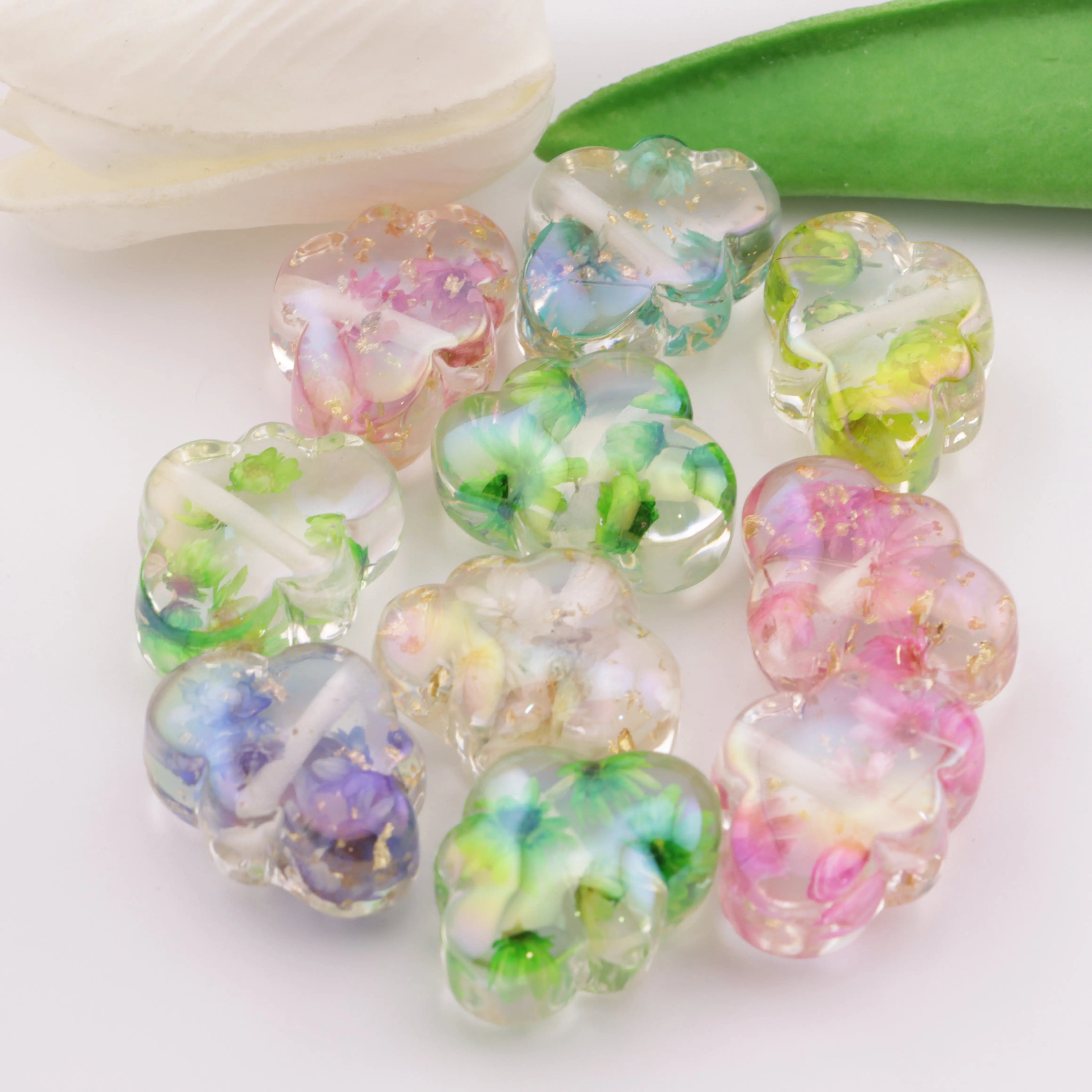 Approximately 23×18mm Dried - Flower Cloud Resin Beads Zoe's DIY Shop