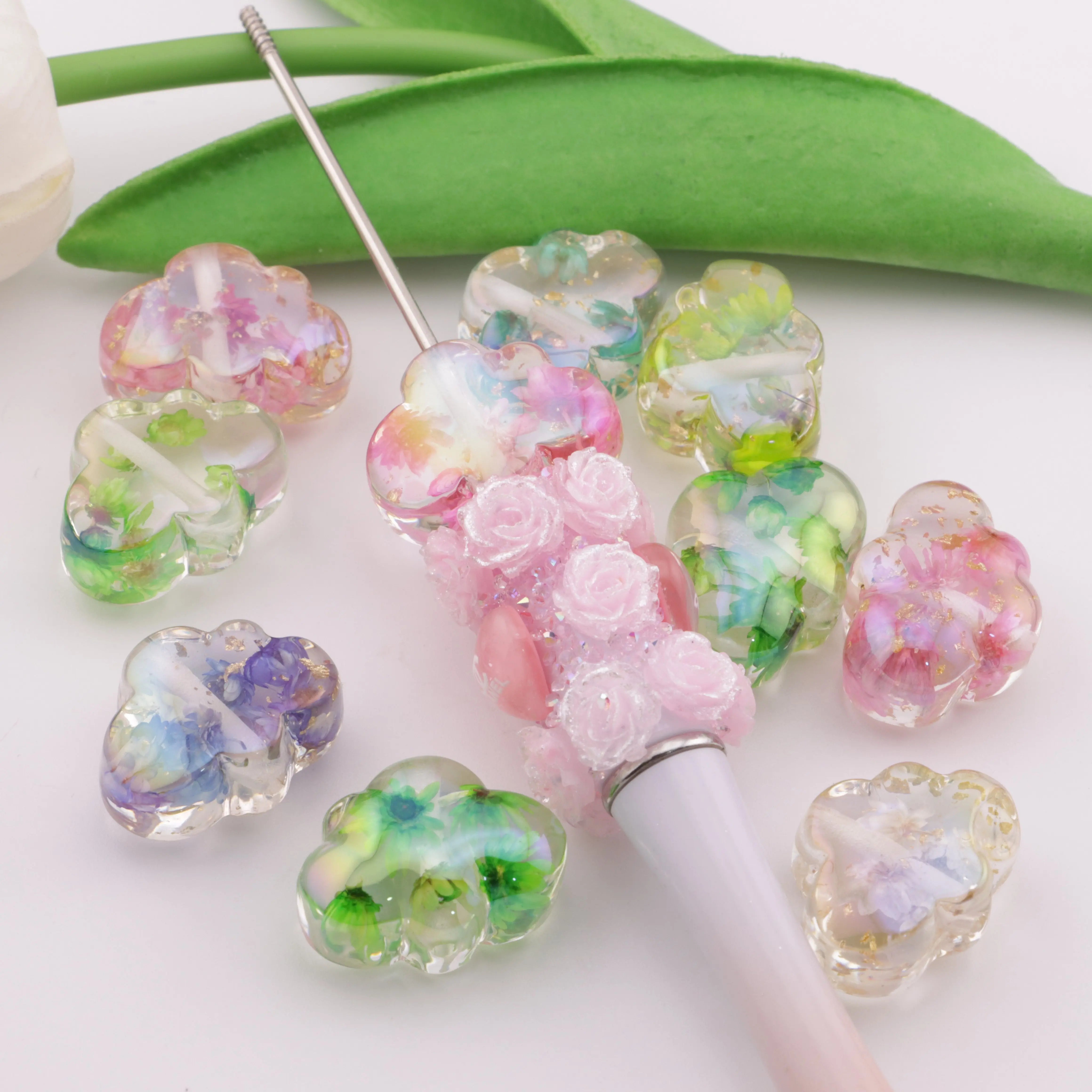 Approximately 23×18mm Dried - Flower Cloud Resin Beads Zoe's DIY Shop