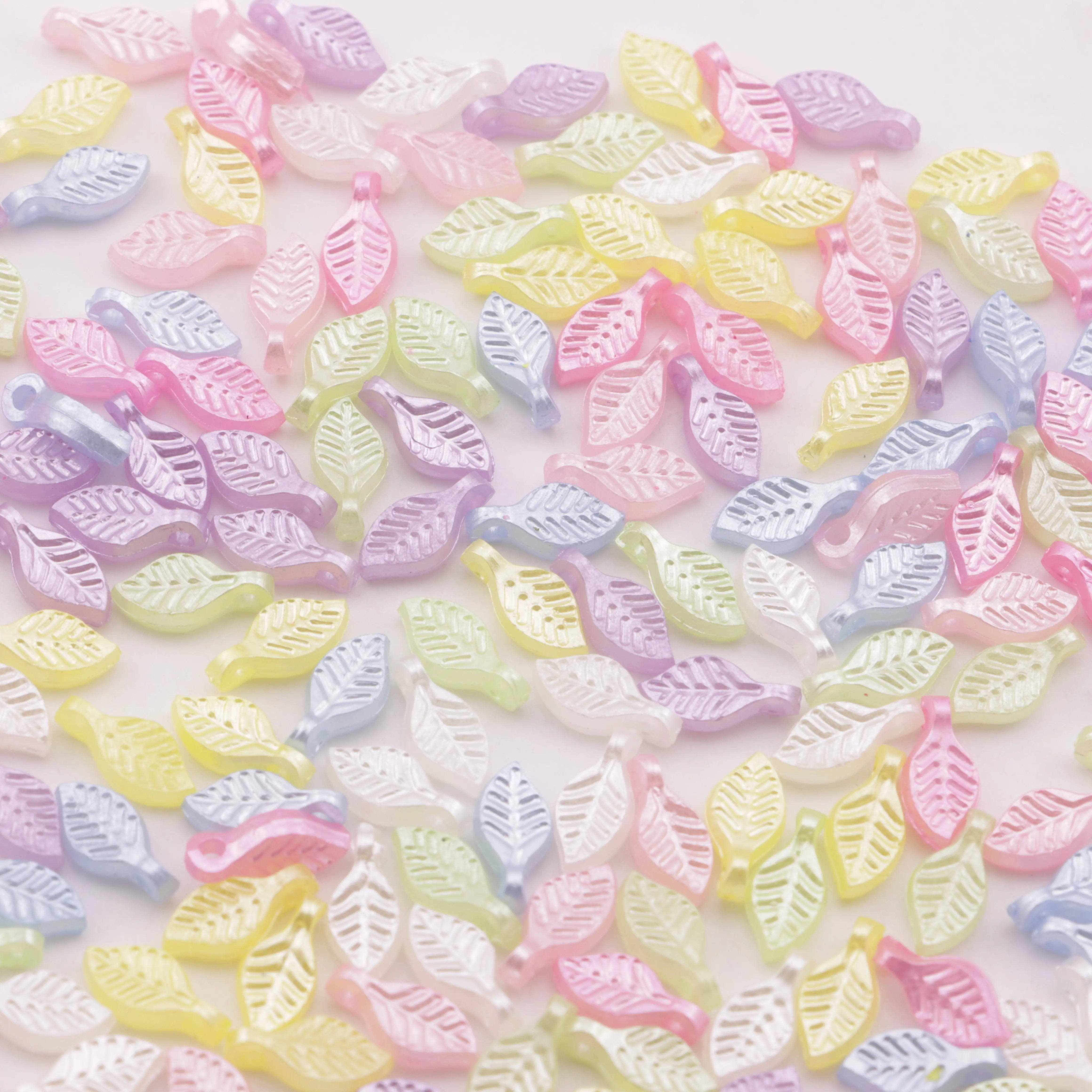 Approximately 5×10mm Imitation Pearl Leaf Hanging Hole Zoe's DIY Shop