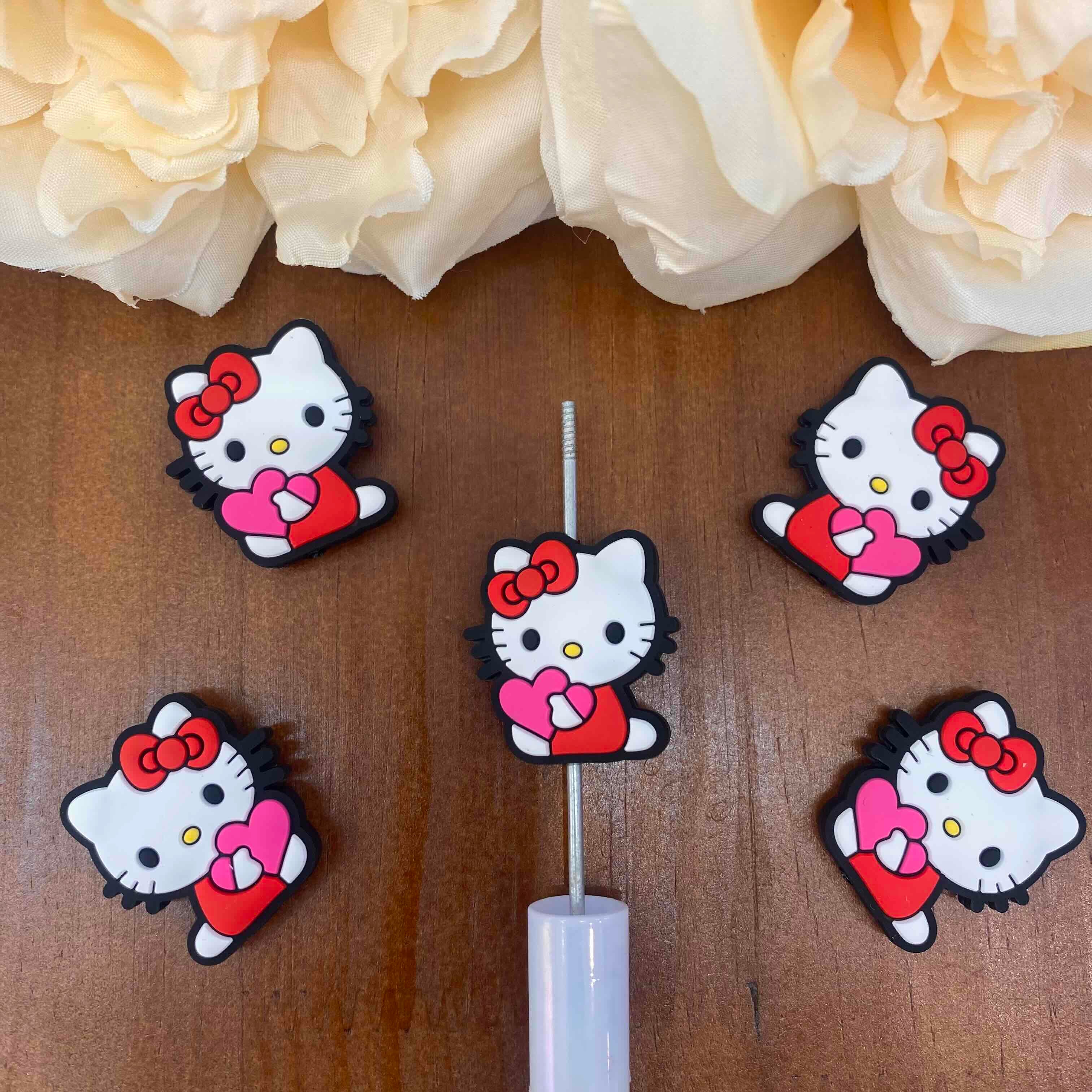 FS20471-Hello Kitty Flat Silicone Focal Beads