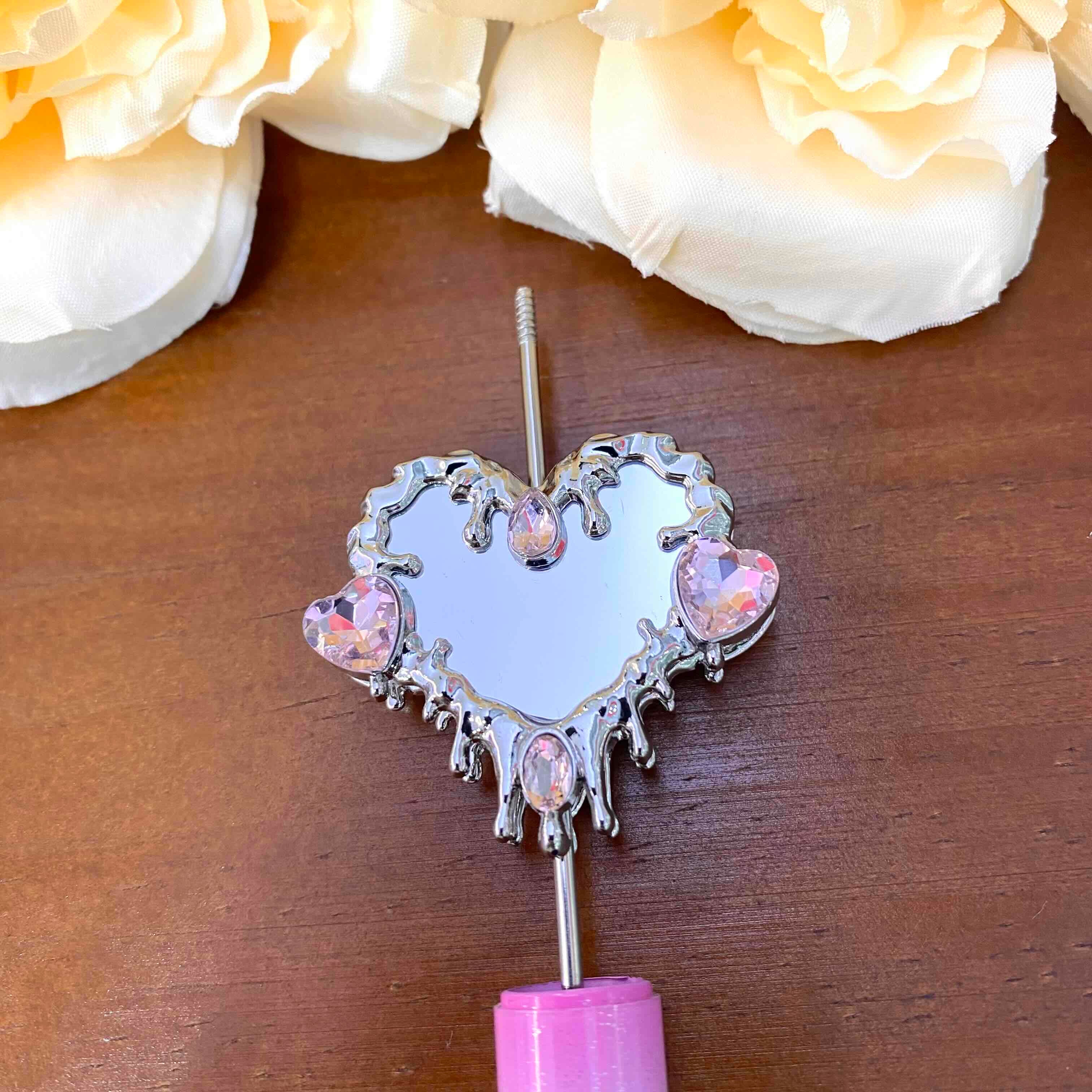 FS20631-Heart Mirror Metal Beads