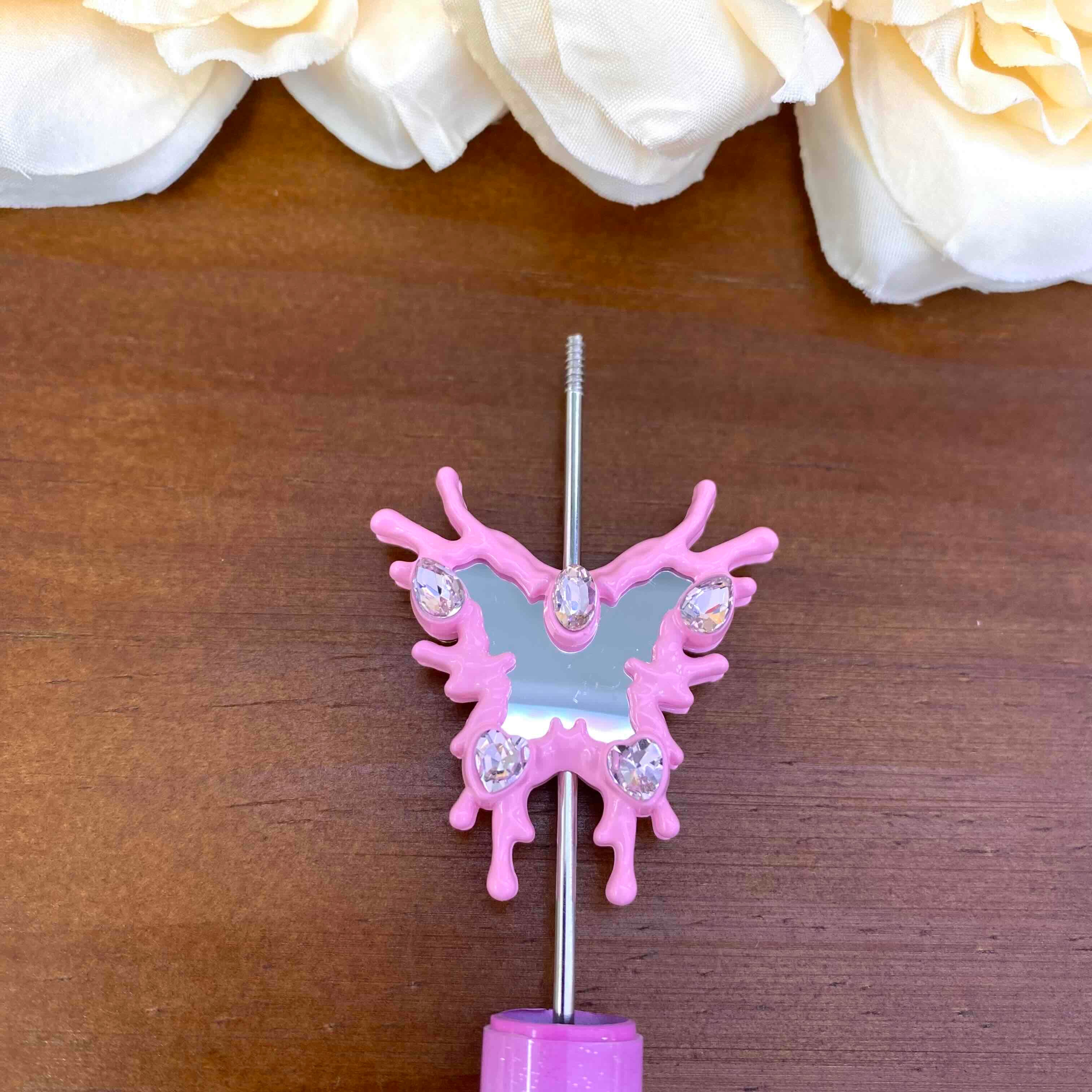 FS20634-Butterfly Mirror Metal Beads