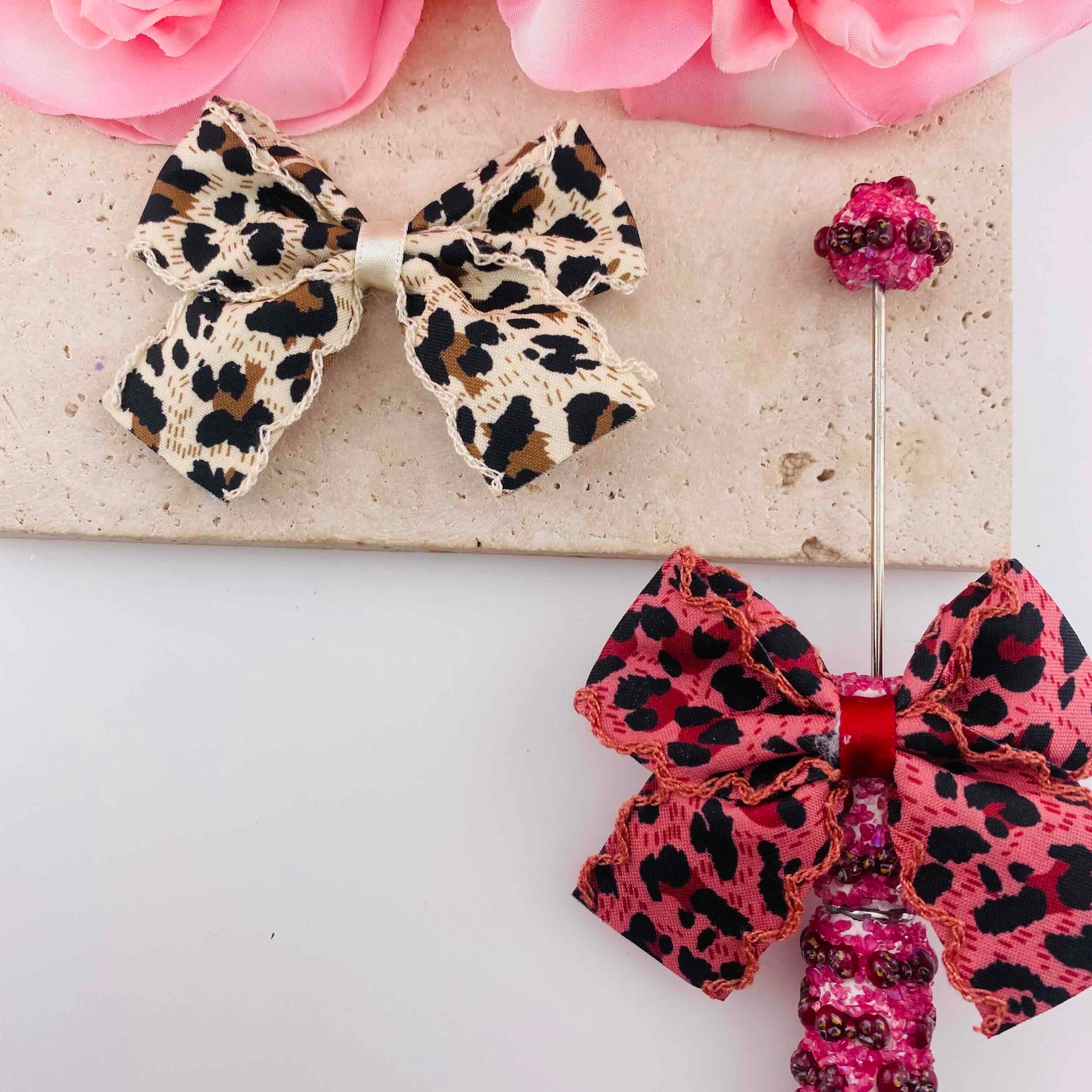 FS19869-Leopard Print Fabric Bow