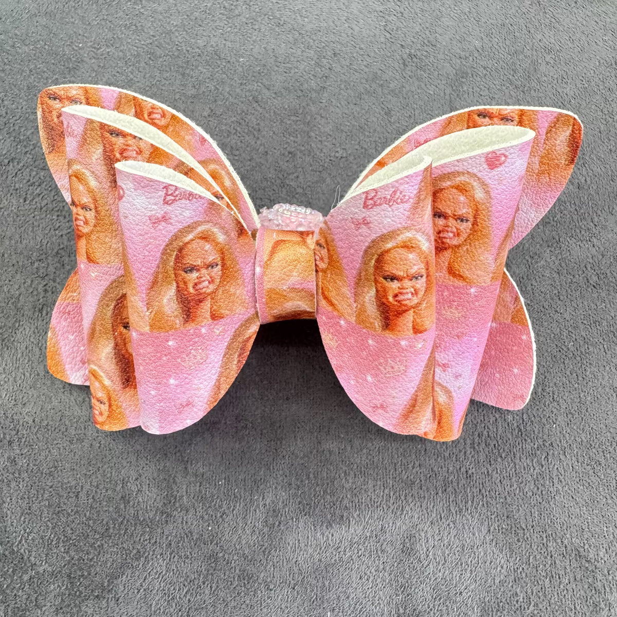 Printed Barbie Leather Bow Sugar Beads For Beadable Pens Keychain Jewelry Making
