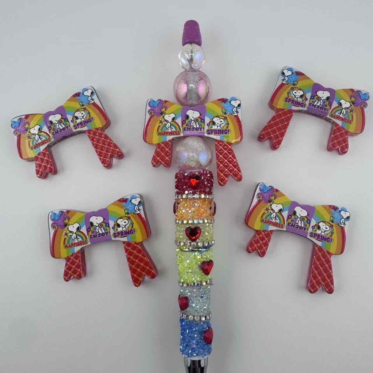 FS20026-Snoonpy Acrylic Bow Focal Beads