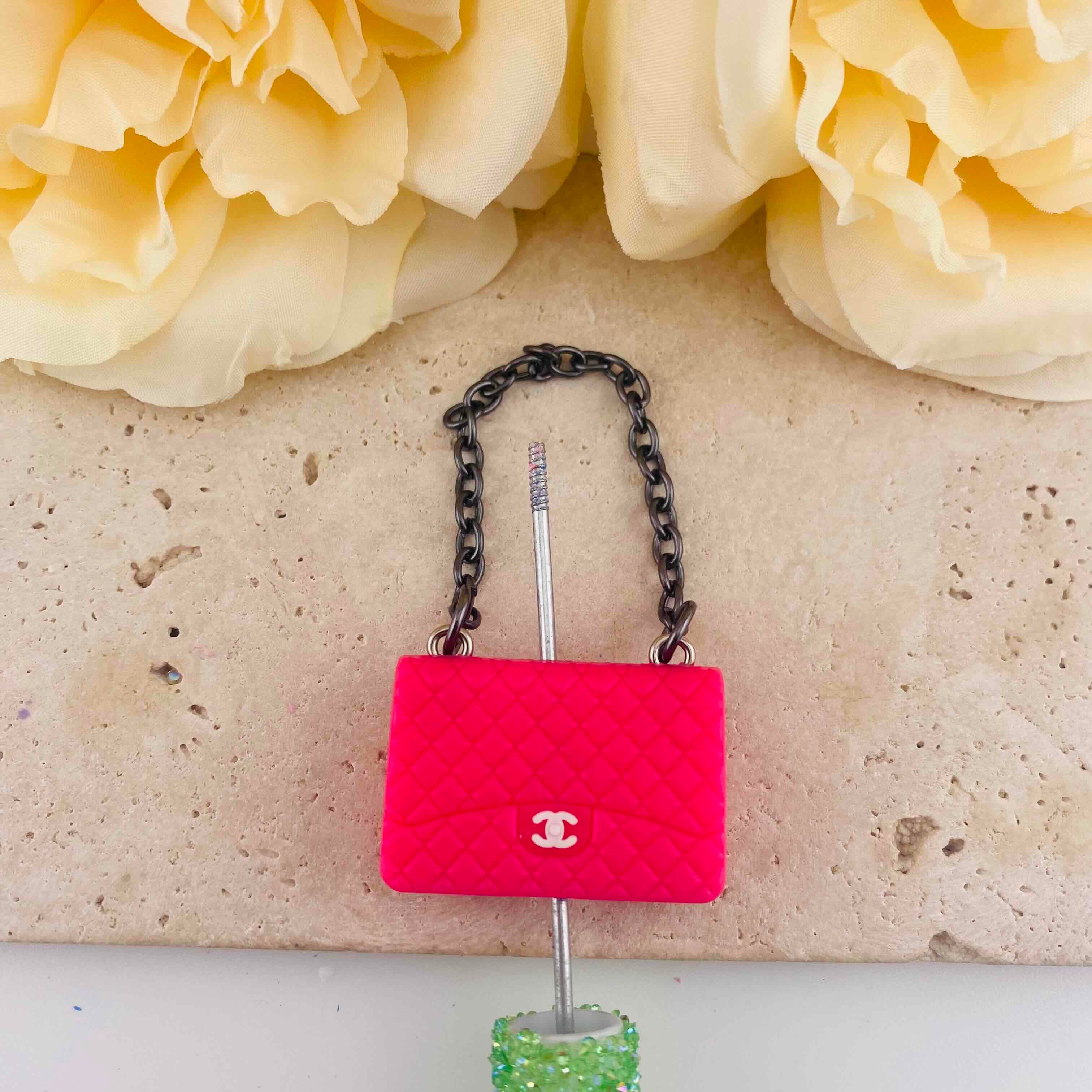 FS5605-  About 23*36mm CC Chain Handbag Silicone Beads