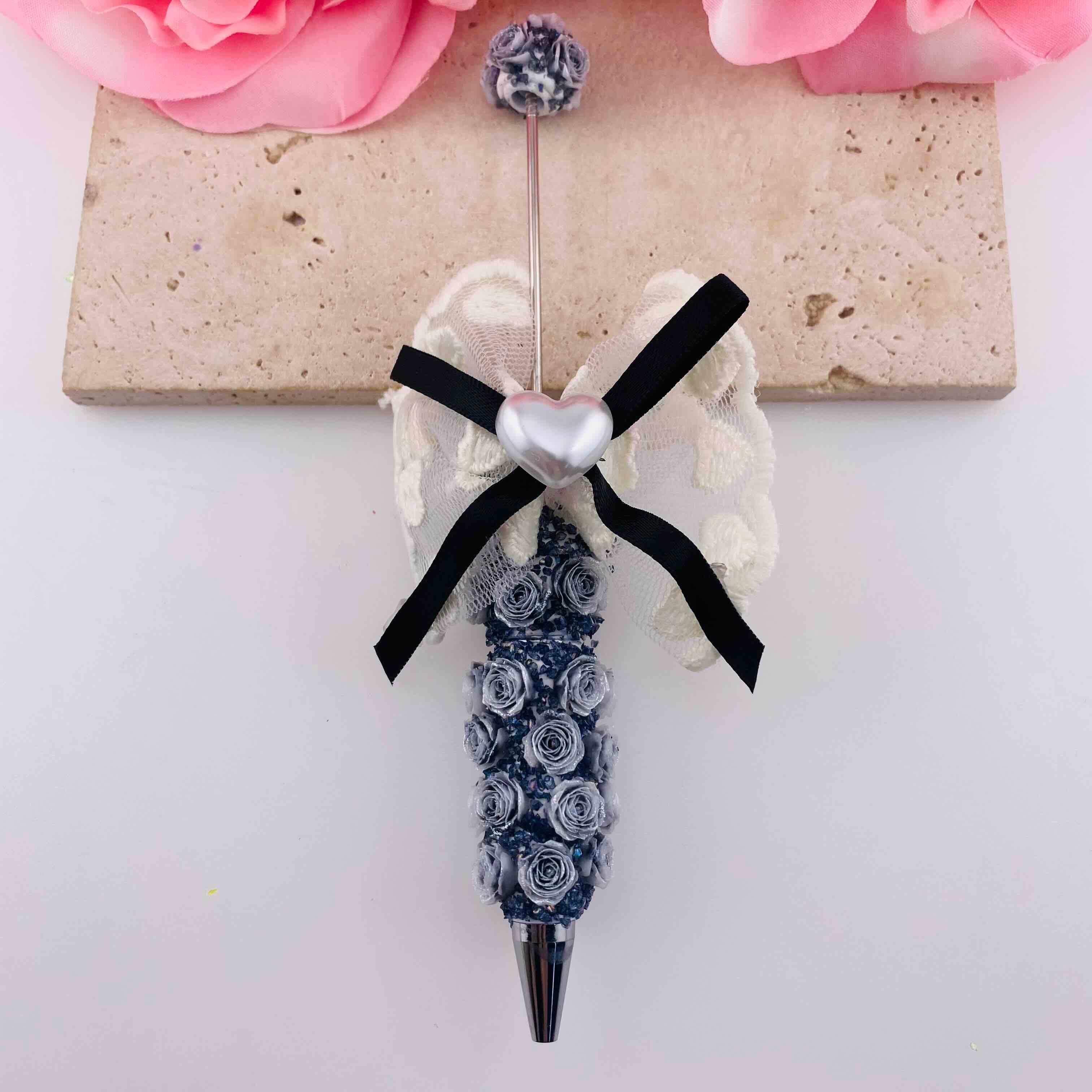 FS19794-Rose Ribbon Bow Clay Pens