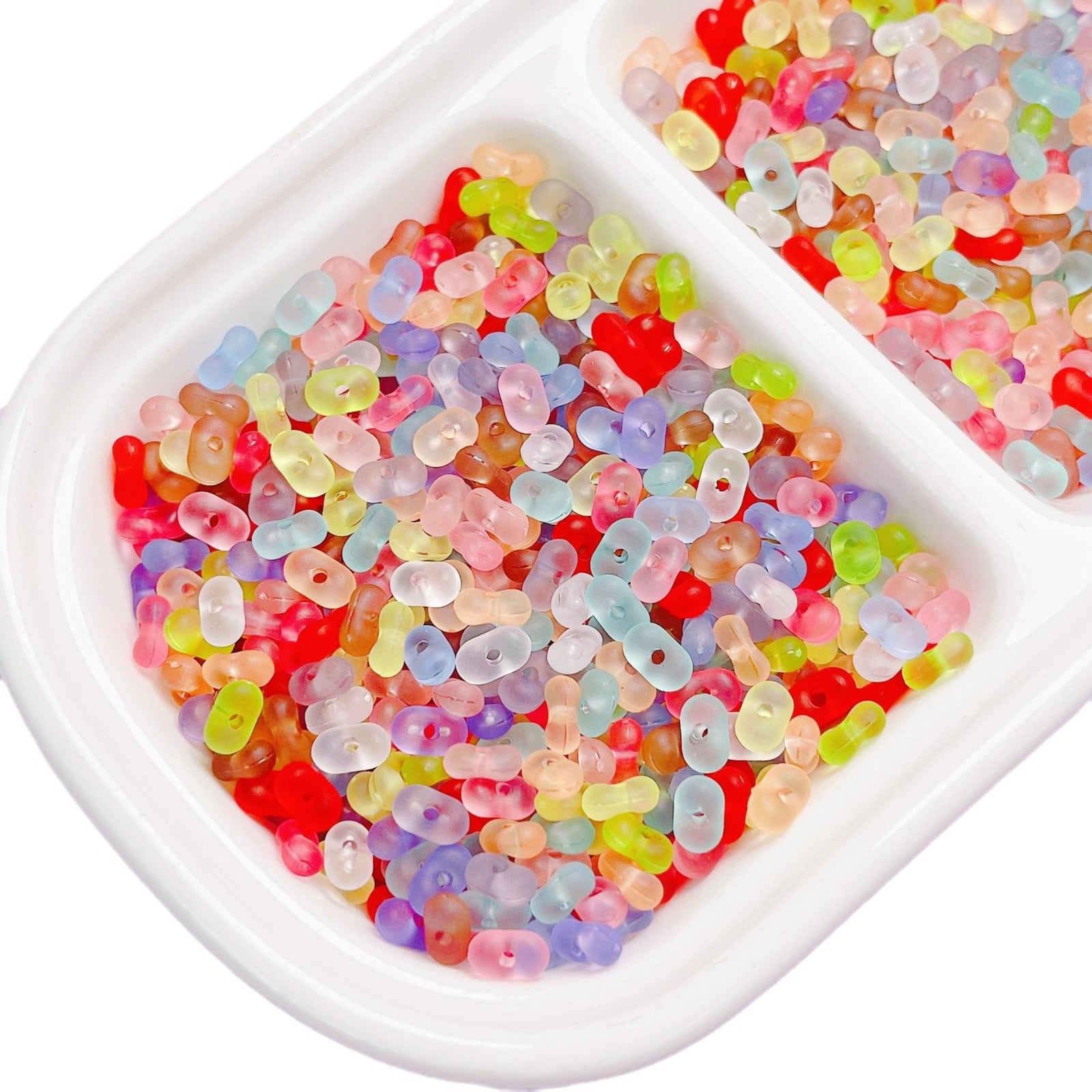 FS2381-3×6mm Clear Frosted Peanut Acrylic Beads For Making Key Chain