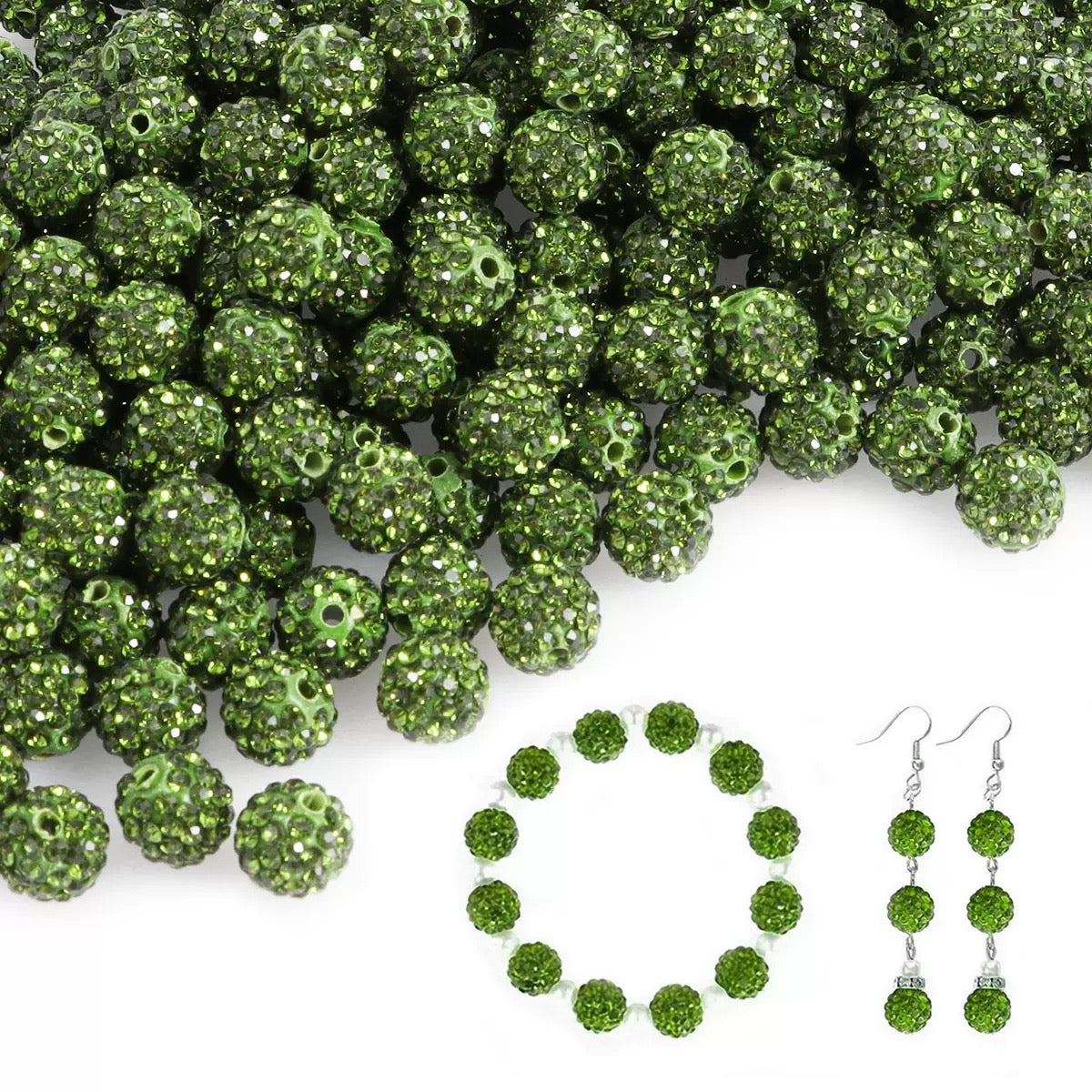 10mm Rhinestone Clay Beads For Jewelry Making Keychain Making