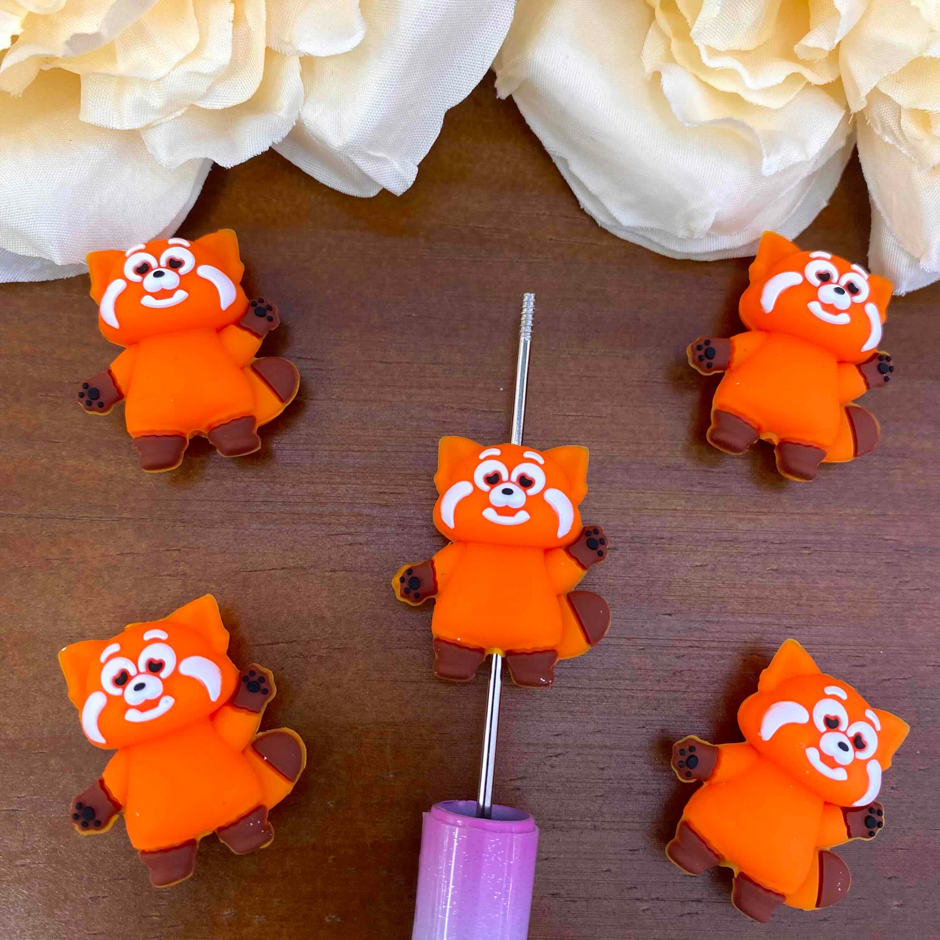 FS20549-3D Red Panda Silicone Focal Beads