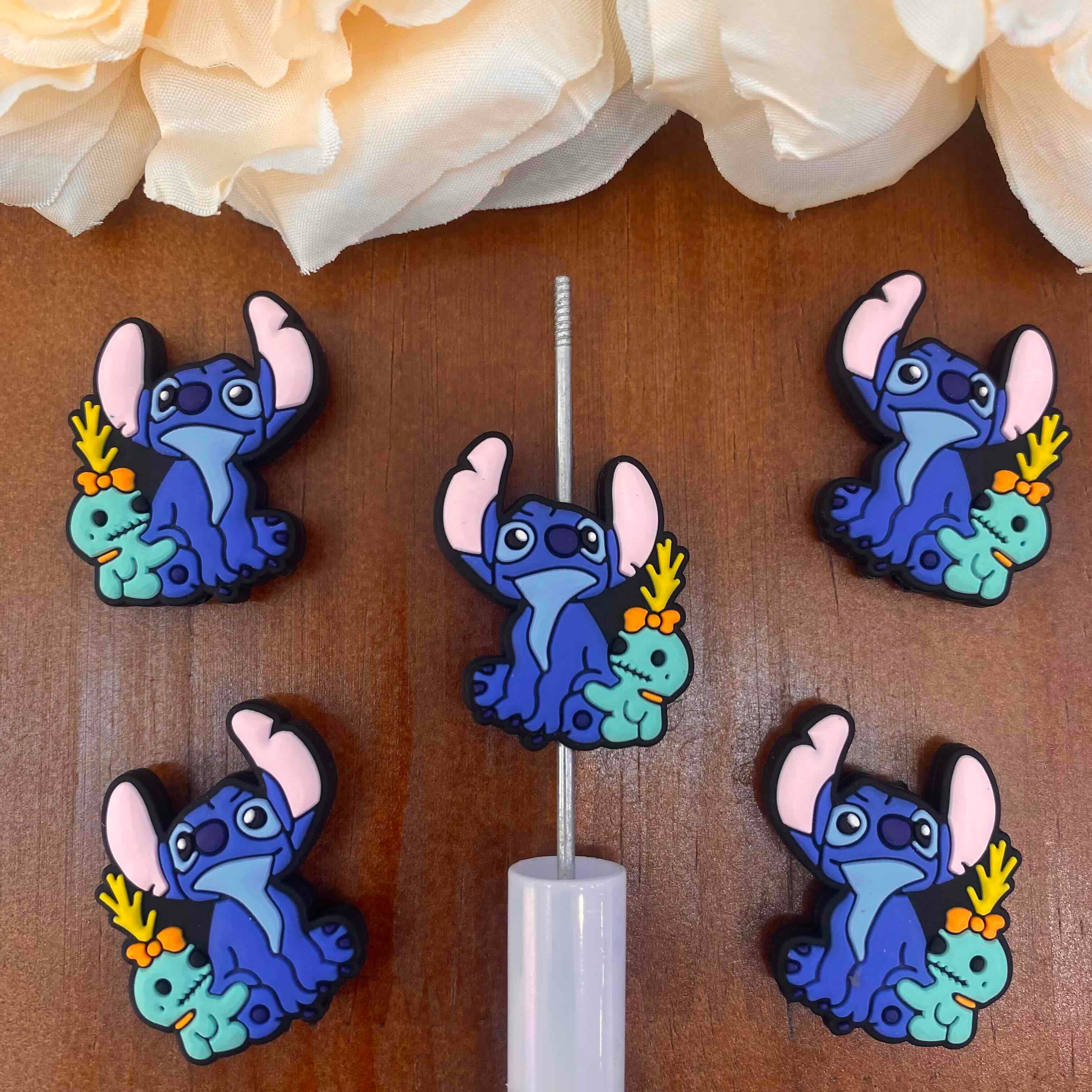 FS20446-Stitch Flat Silicone Focal Beads